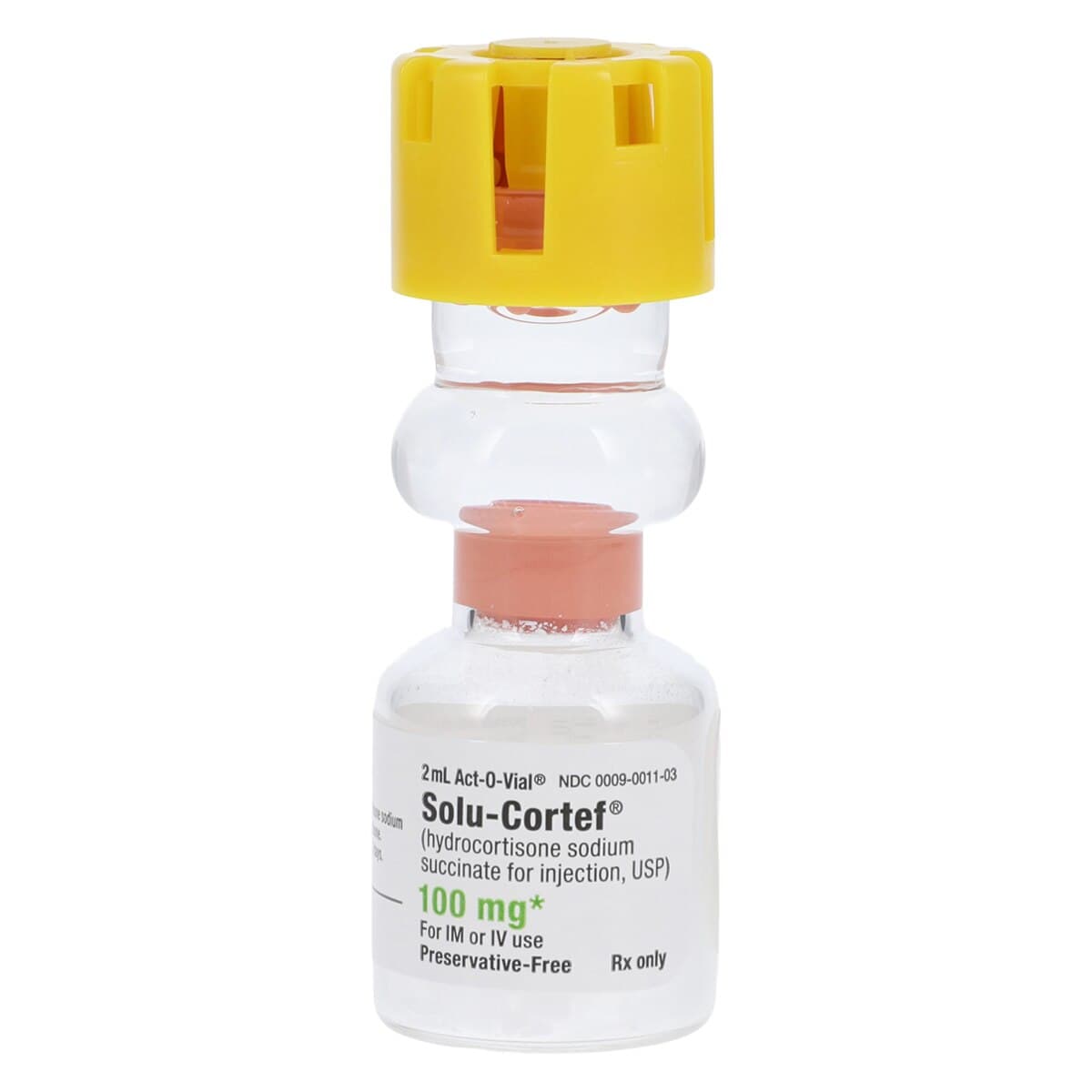 Solu-Cortef Act-O-Vial Injection, 100mg, Preservative-Free, Single-Dose Vial, 2mL thumbnail 3