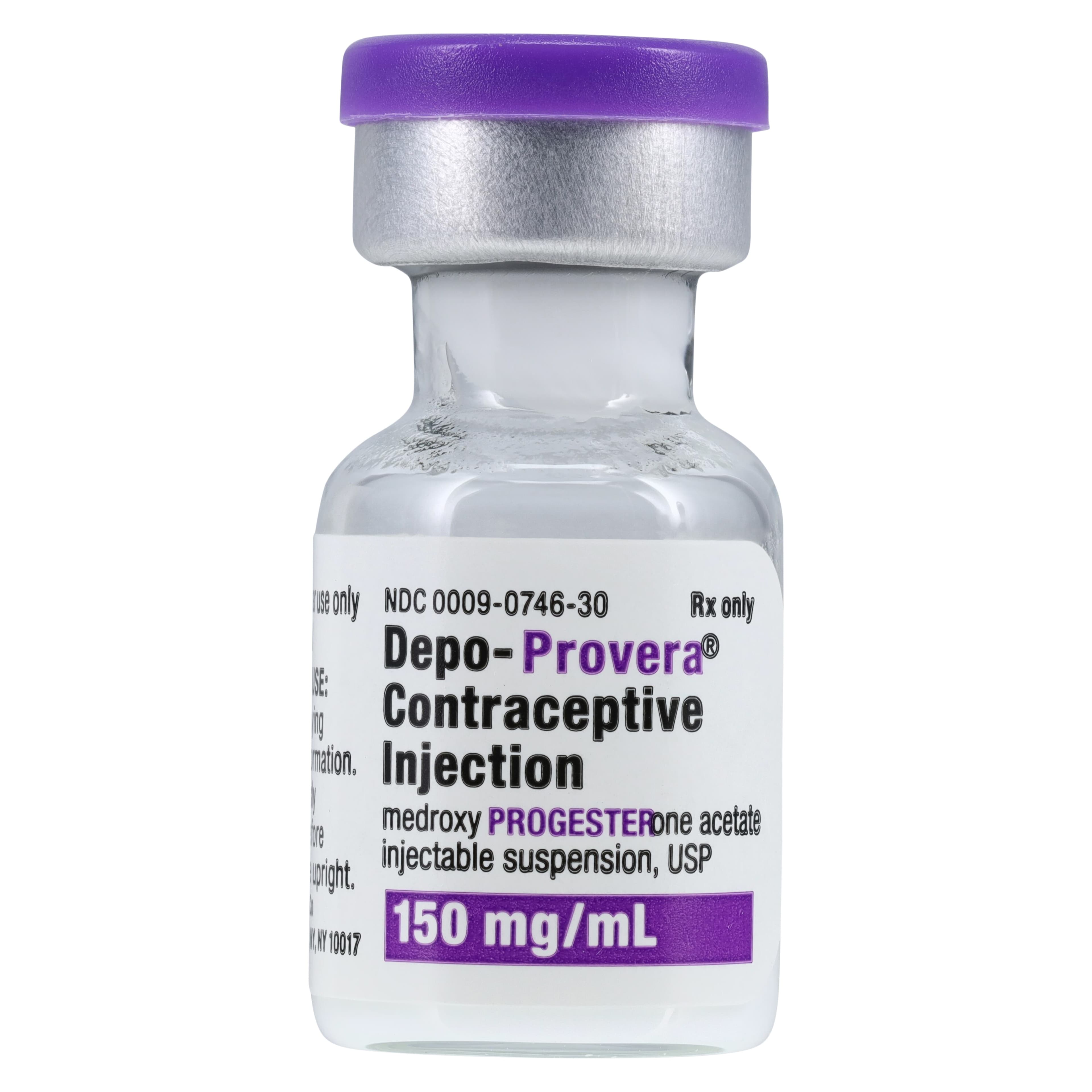 Depo-Provera (medroxyprogesterone acetate) Injectable Suspension, 150 mg/mL, Single-Dose Vial, 1 mL, 25/Package thumbnail 3