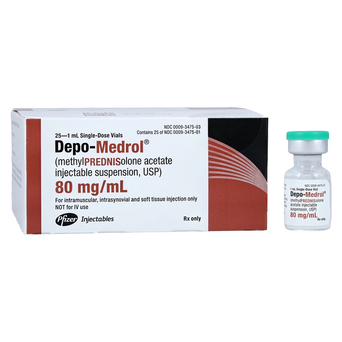 Depo-Medrol Injection 80mg/mL, Single Dose Vial (SDV), 1mL, 25/Package - Depo-Medrol Inj SDV 1ml - Image 1