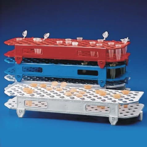 Globe Scientific Snap-N-Rack Microcentrifuge Tube Rack, Polypropylene, 100-Place, for 1.5-2.0mL Tubes, White, Autoclavable, Reusable - Rack Microcentrifuge Tube - Image 1