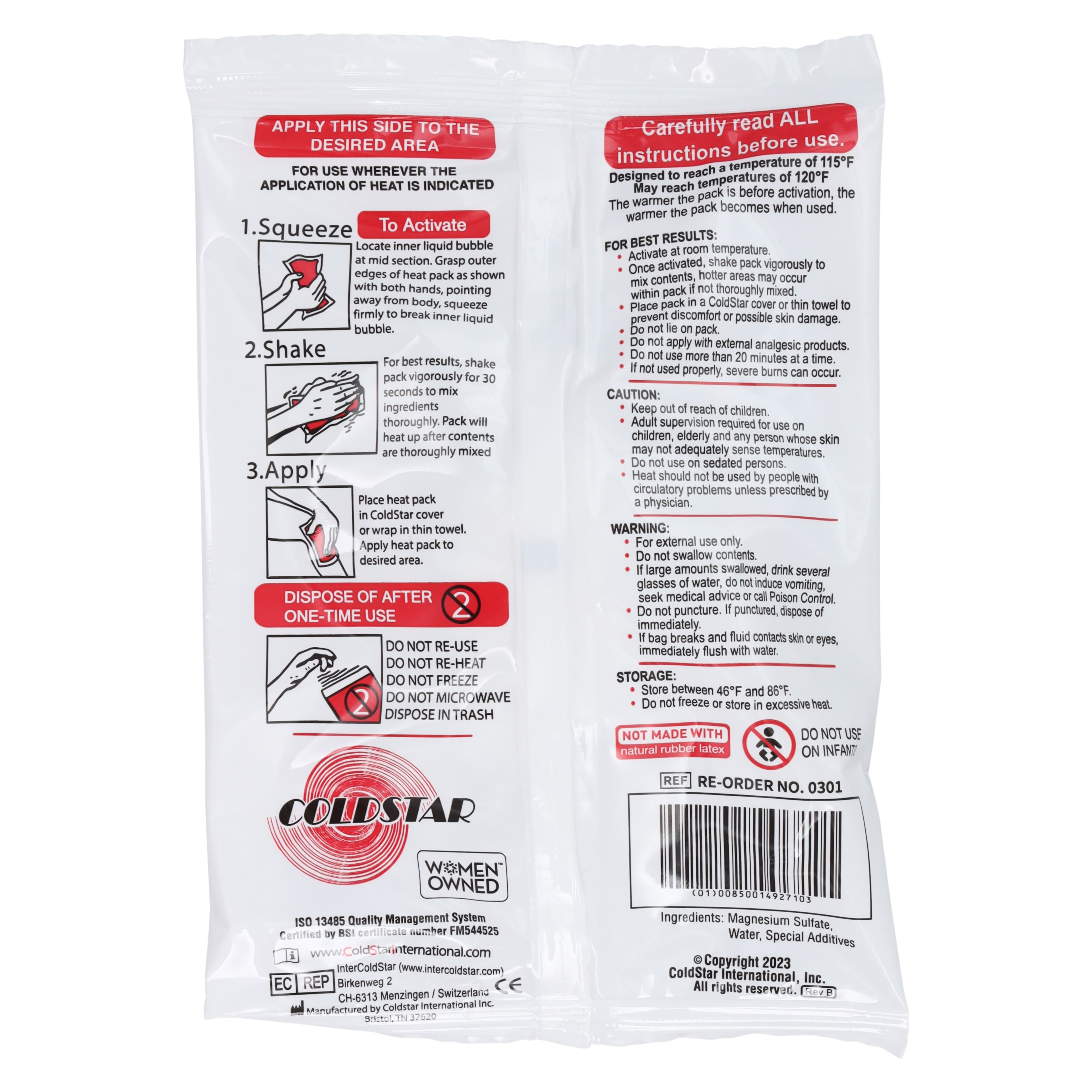 Coldstar Instant Warm Pack, 6x9 inch thumbnail 3