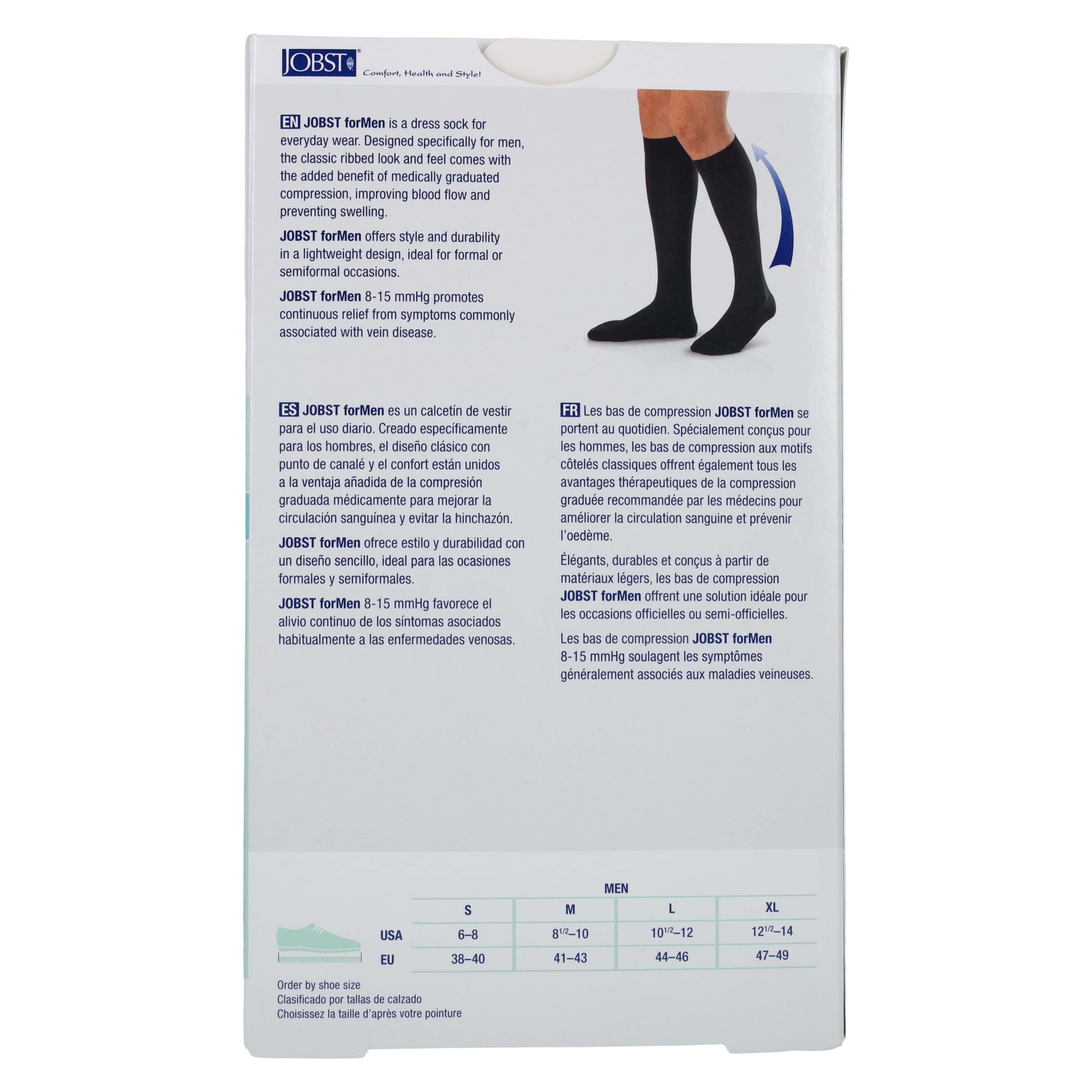 Jobst forMen Compression Socks, Knee High, Closed Toe, XL (Men's 12.5-14), Black thumbnail 3