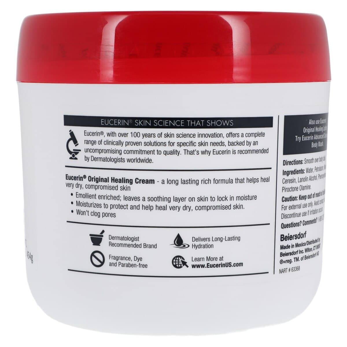 Eucerin Original Healing Cream, Fragrance Free, 16 oz Jar (1 lb) thumbnail 2