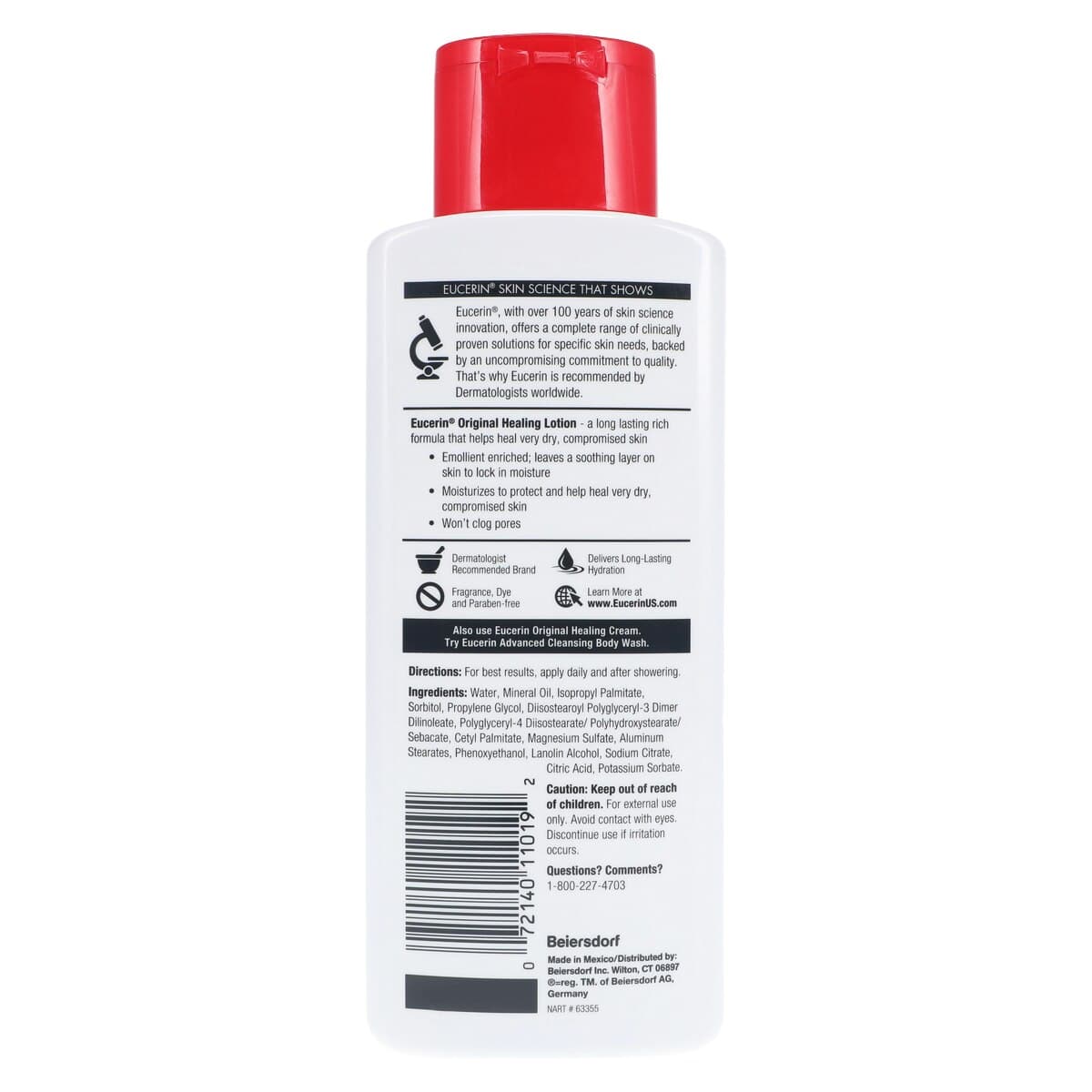 Eucerin Original Healing Lotion, Fragrance Free, 8.4 oz Bottle thumbnail 2