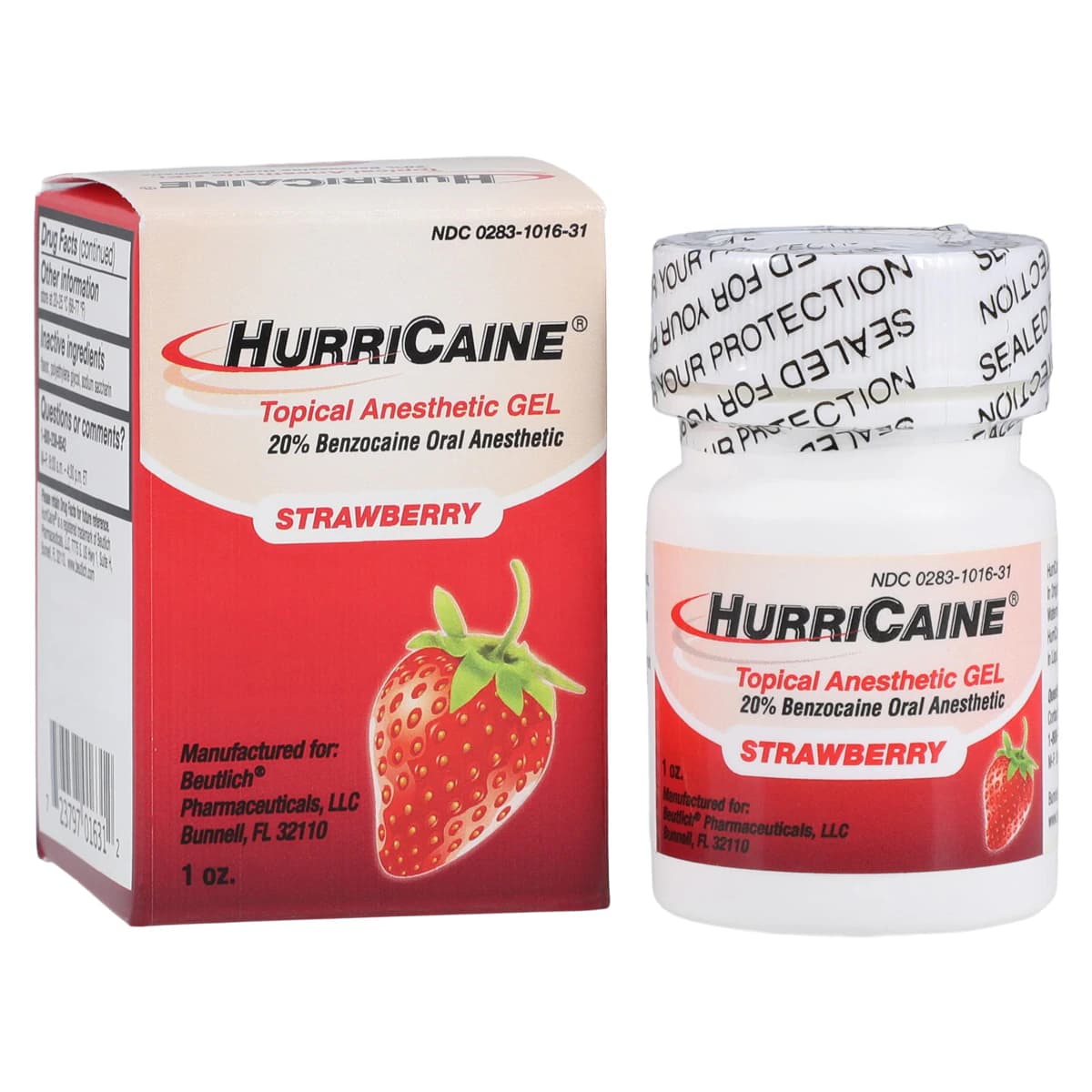 HurriCaine Topical Anesthetic Gel, 20% Benzocaine, Strawberry, 1 oz Jar thumbnail 2