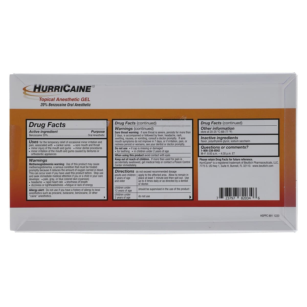 HurriCaine Topical Anesthetic Gel UD Syringe, Pina Colada, 20% Benzocaine, 1.2g, 4/Pk thumbnail 2