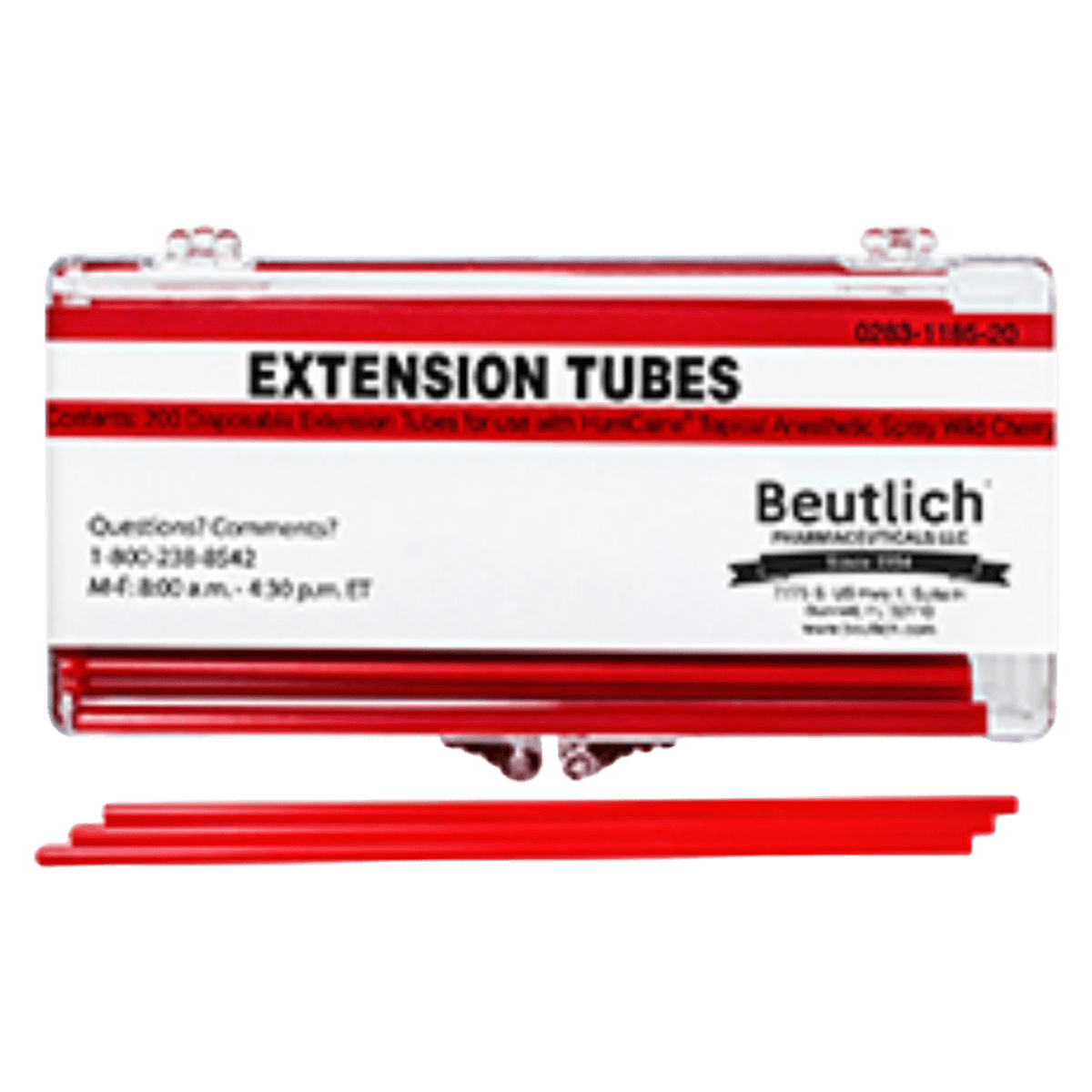 HurriCaine Topical Anesthetic Spray Extension Tubes, 4", Disposable, Red, 200/Pack thumbnail 2