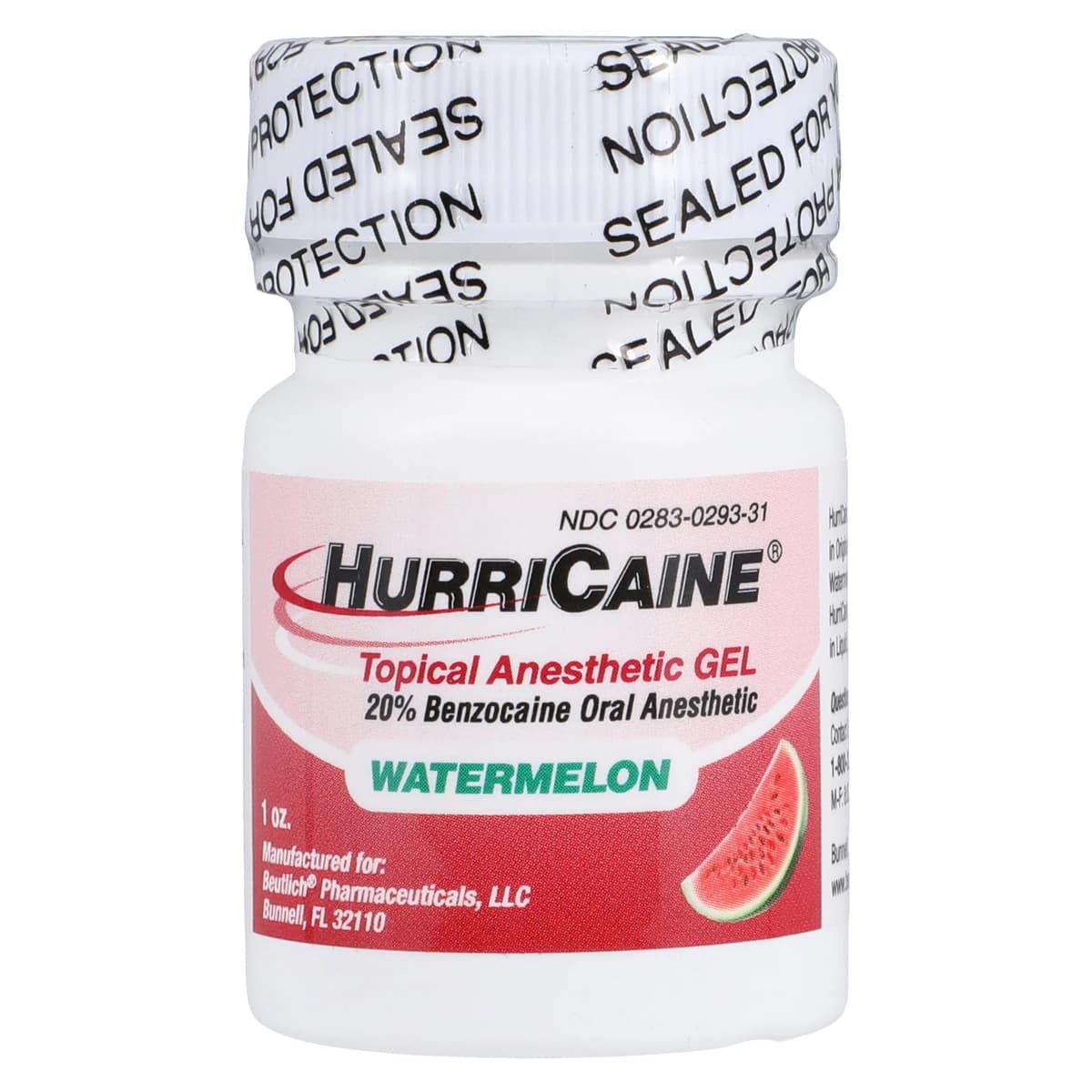 HurriCaine Topical Anesthetic Gel, 20% Benzocaine, Watermelon, 1 oz Jar thumbnail 3