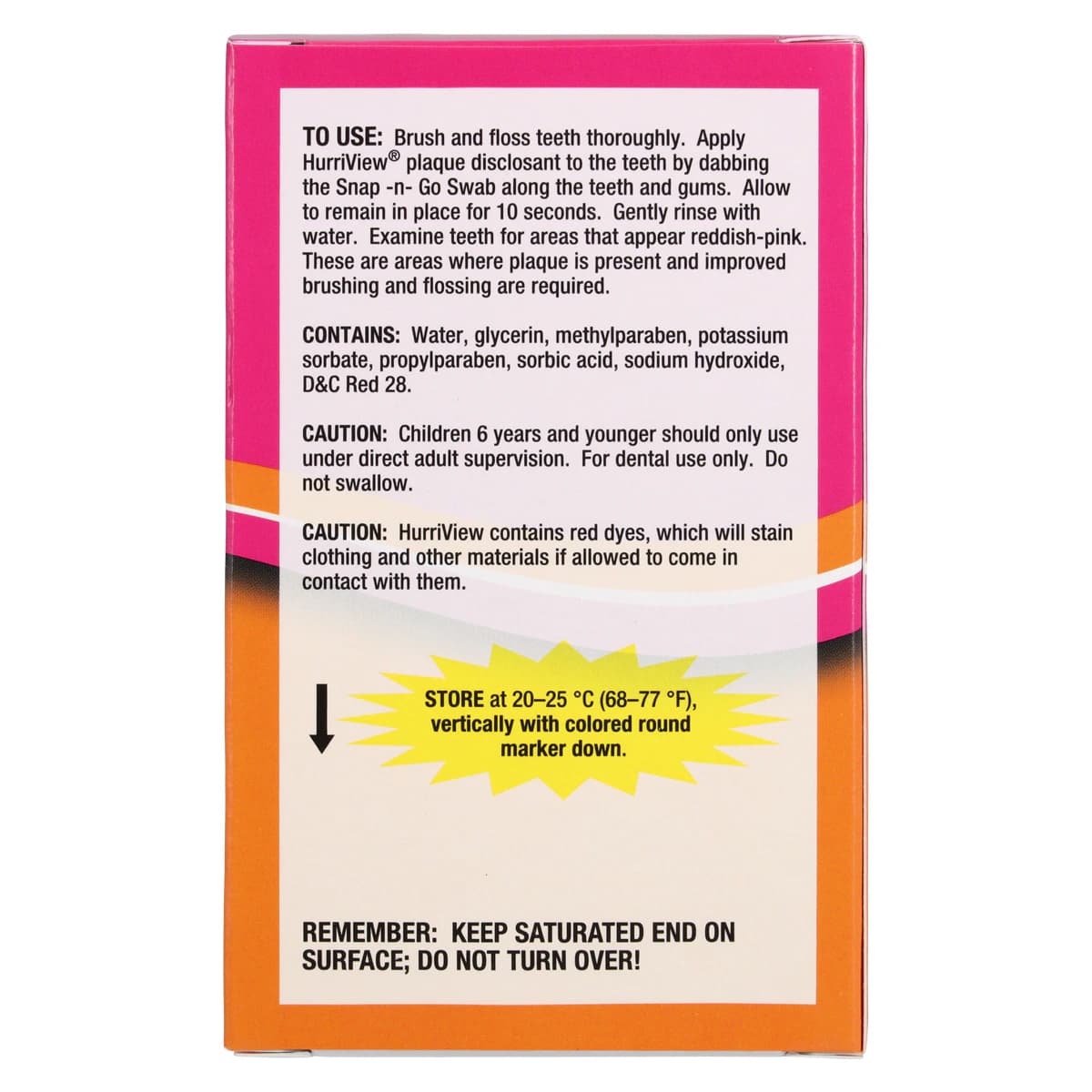 HurriView Plaque Indicating Snap-N-Go Swabs, Disclosing Solution, 0.15 mL, Individually Wrapped, Red, 72/Box thumbnail 3