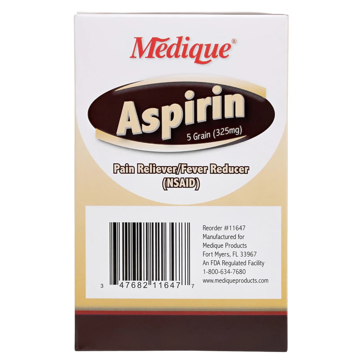 Medique Aspirin Tablets 325mg, Unit Dose Packets, 100 Packets of 2 Tablets per Box thumbnail 5