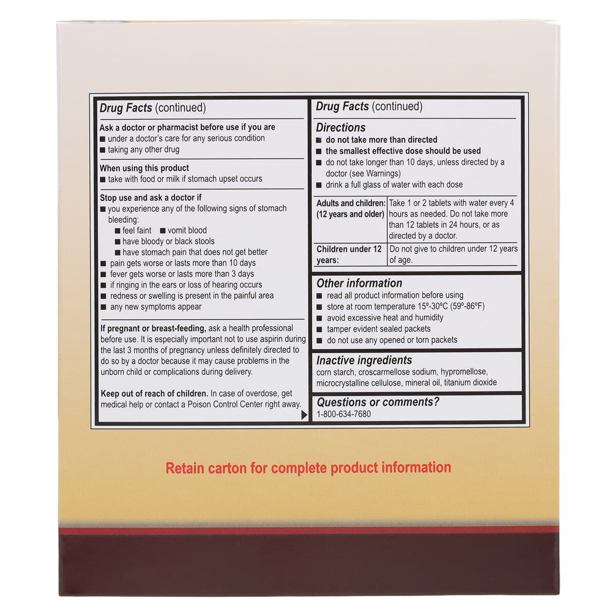 Medique Aspirin Tablets 325mg, Unit Dose Packets, 100 Packets of 2 Tablets per Box thumbnail 7
