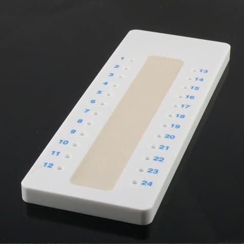 Globe Scientific Capillary Tube Tray with Sigillum Wax Sealant, 24 Place, White, Non-Sterile, Numbered, 10/Box, 51601 thumbnail 2