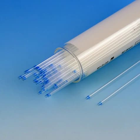 Globe Scientific Microhematocrit Plain Capillary Tube, Soda-Lime Glass, Blue Tip, Non-Sterile, 1000/Case - Tube Capillary Plain Blue - Image 1