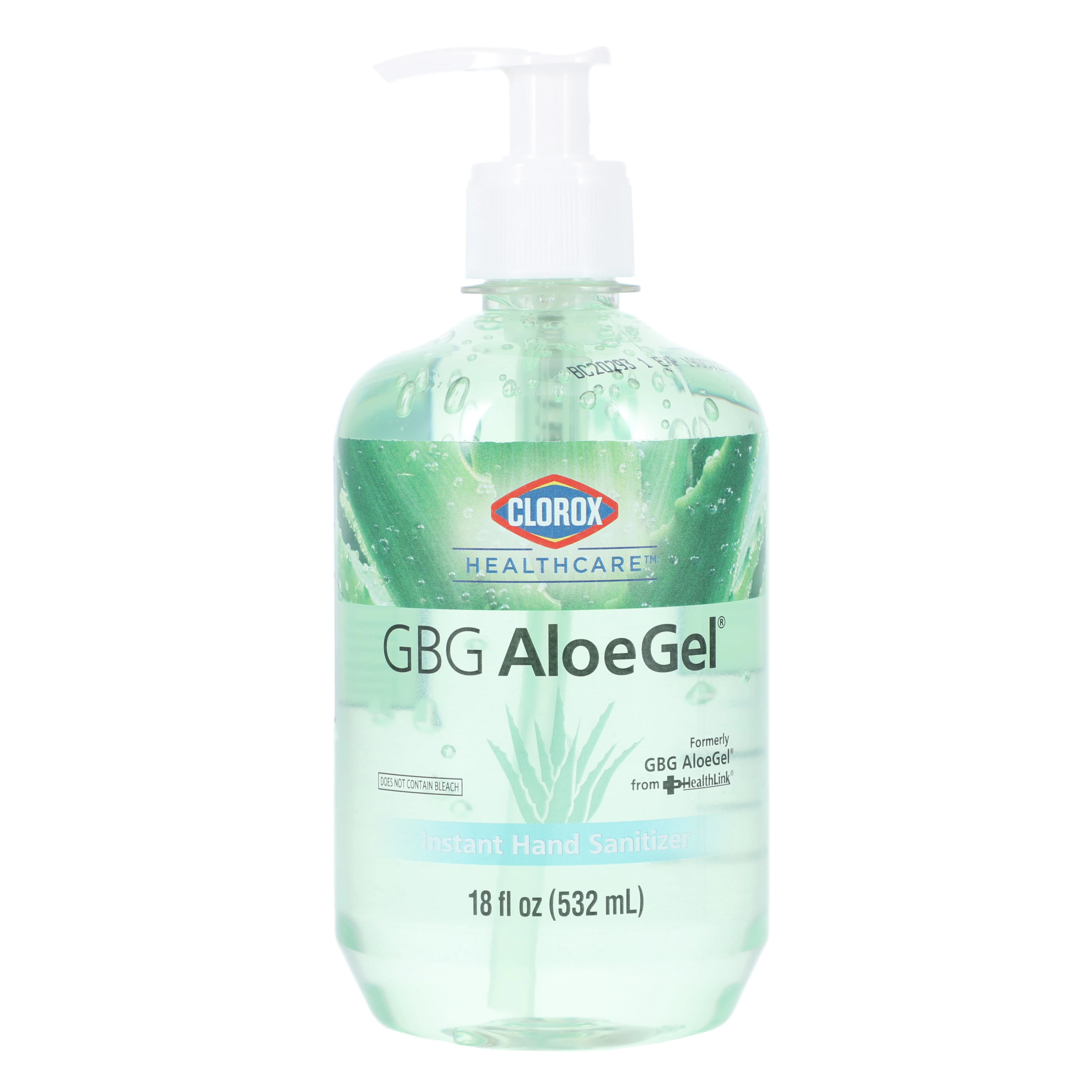 GBG AloeGel Instant Hand Sanitizer, 18 oz Pump Bottle, 64% Alcohol, with Aloe & Vitamin E - GBG AloeGel Instant Hand Sanitizer 18oz - Image 1