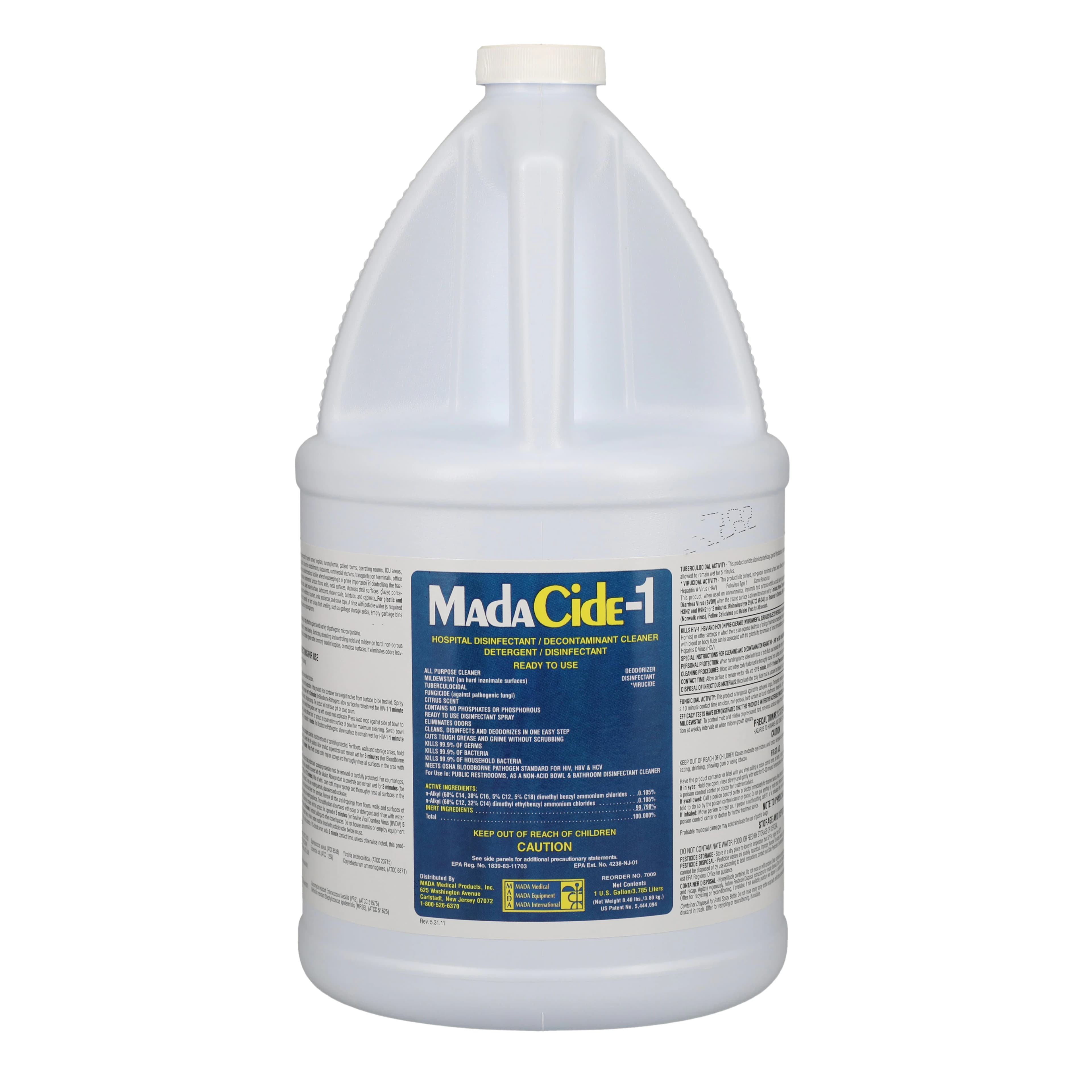 MadaCide-1 Disinfectant Cleaner, 1 Gallon, Ready-to-Use, Hospital-Grade - MadaCide-1 Disinfectant Cleaner, 1 Gallon - MadaCide-1 Disinfectant Cleaner, 1 Gallon - Image 1
