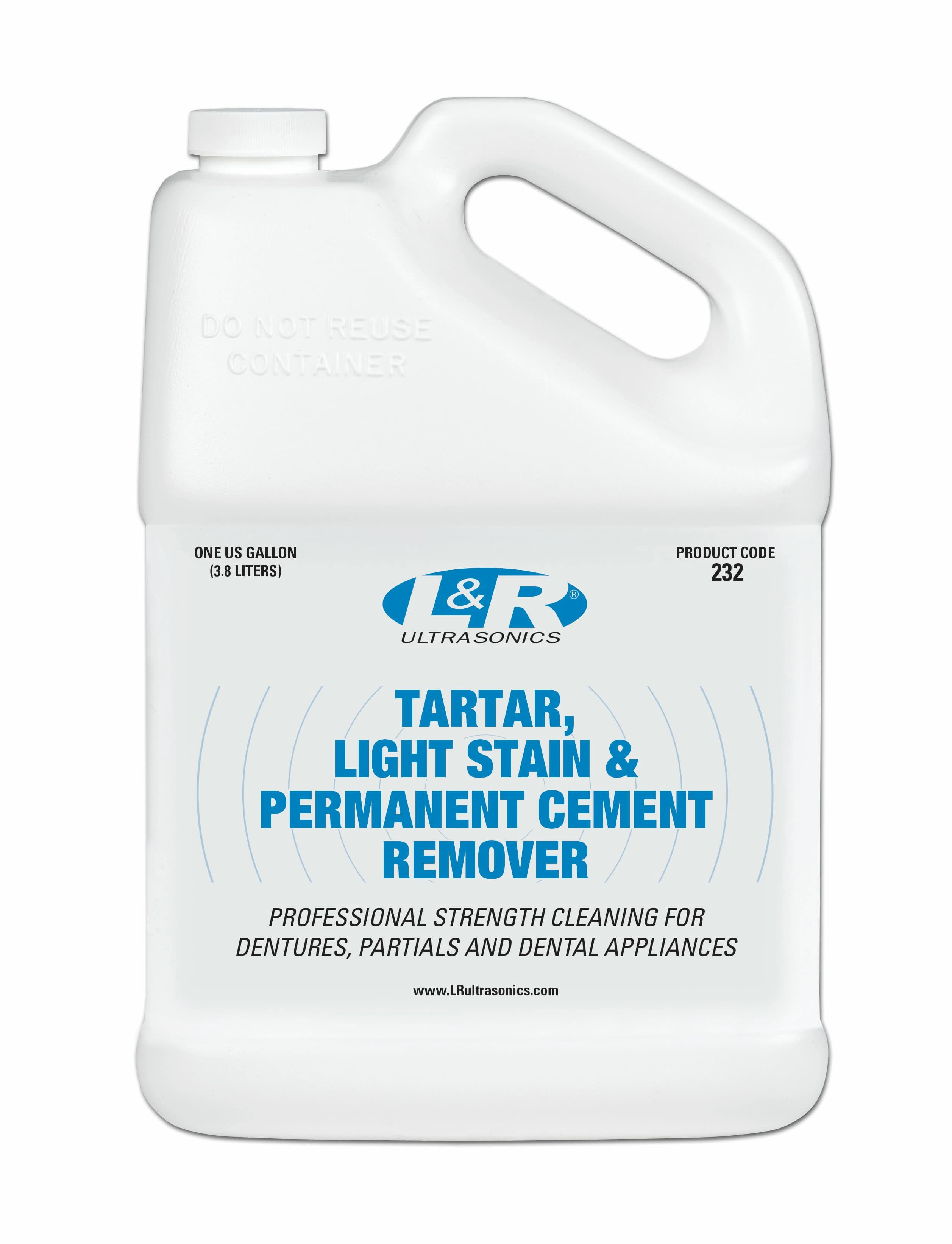 L&R Ultrasonics Tartar, Light Stain & Permanent Cement Remover, 1 Gallon Bottle, 232 - Ultrasonic Cleaning Solutions – Tartar, Light Stain and Permanent Cement Remover, 1 Gallon Bottle - Ultrasonic Cleaning Solutions – Tartar, Light Stain and Permanent Cement Remover, 1 Gallon Bottle - Image 1