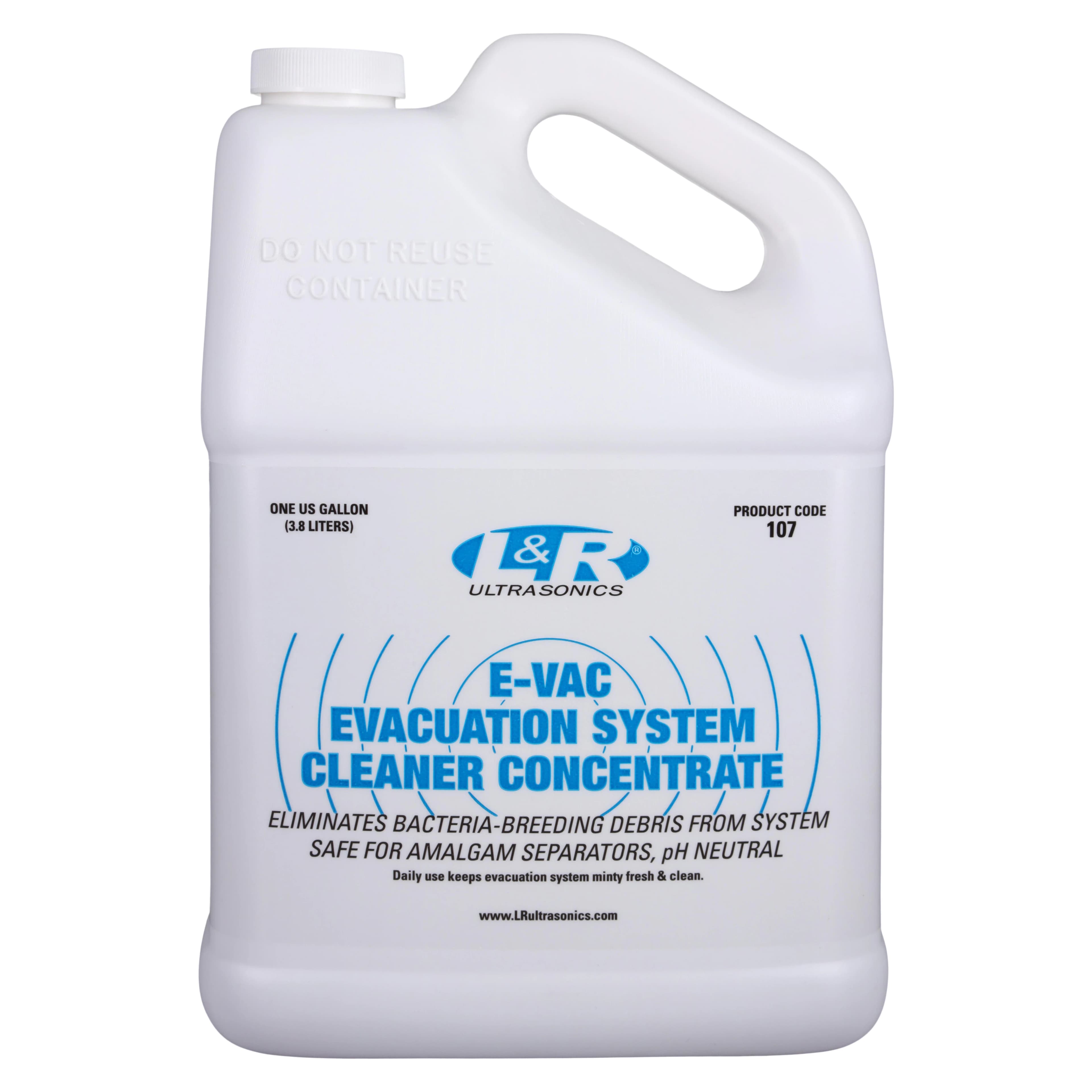 L&R E-VAC Evacuation System Cleaner Concentrate, pH Neutral, Non-Foaming, Fresh Mint, 1 Gallon Bottle, 107 - E-VAC Evacuation System Cleaner Concentrate, 1 Gal, 1/Pk, 107 - Image 1