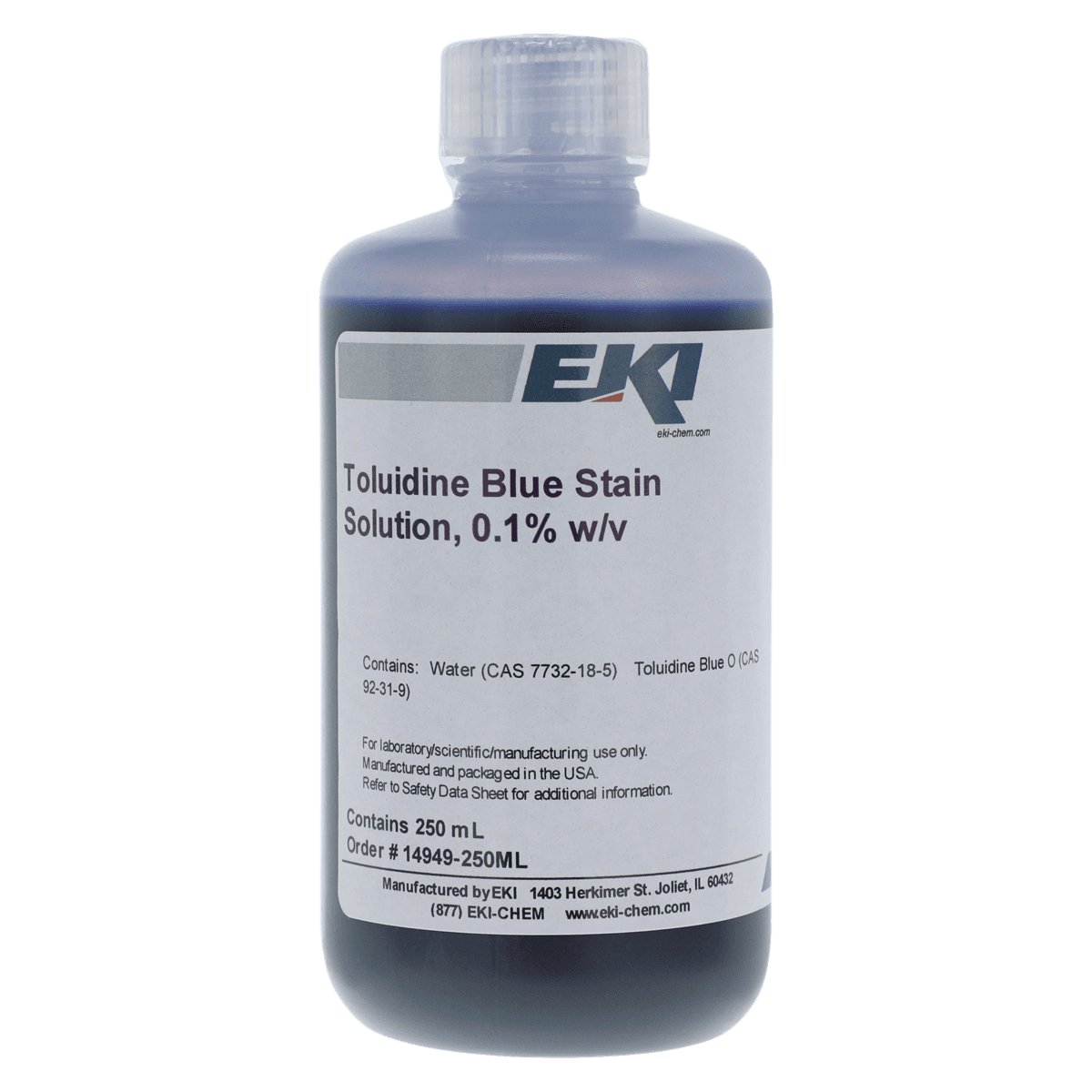 Toluidine Blue Stain Solution 0.1%, 8 oz Bottle - Toluidine Blue Stain .1% - Image 1