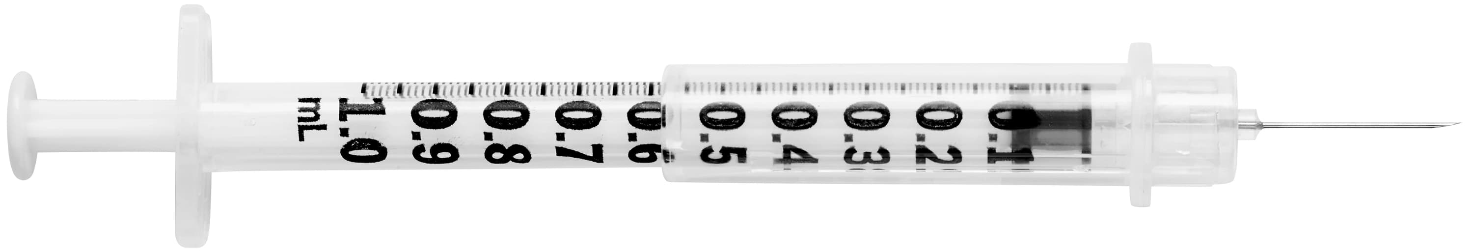 Ultimed Safety Syringe, Fixed Needle, Tuberculin, 1mL, 25G x 5/8", Box of 100 thumbnail 2