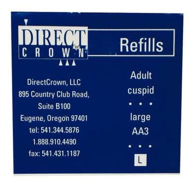 DirectCrown Adult Anterior Cuspid Temporary Crown Refill, Large, Upper and Lower Right, 8/Pkg, AA-3 - DirectCrown® – Adult Refill Packs, 8/Pkg - Large Upper and Lower Right Cuspid - Image 1