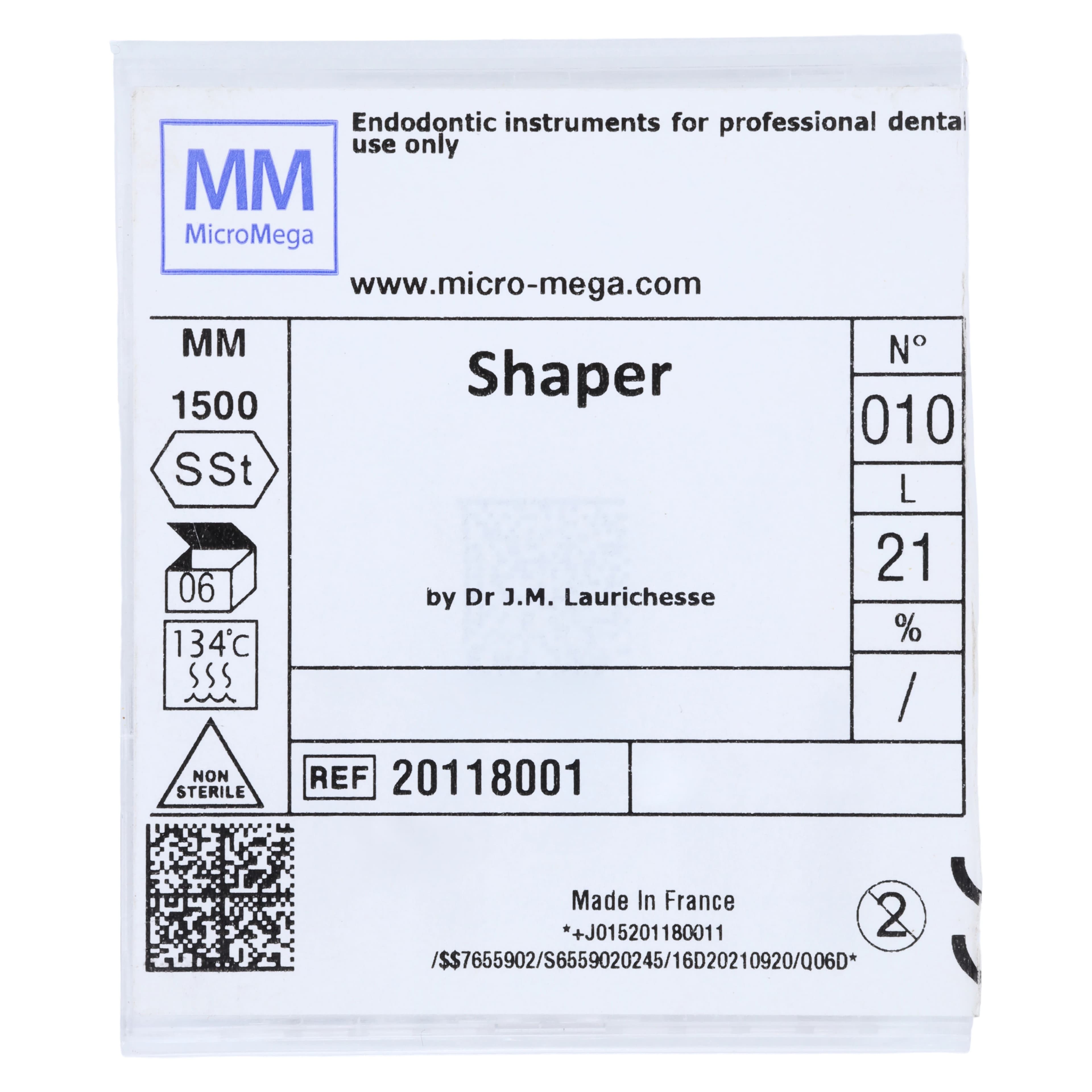 Medidenta Shaper-Sonic Rotary File, 21mm, Size 10, Purple, Stainless Steel, 6/Pk - Shaper-Sonic 21mm - Image 1