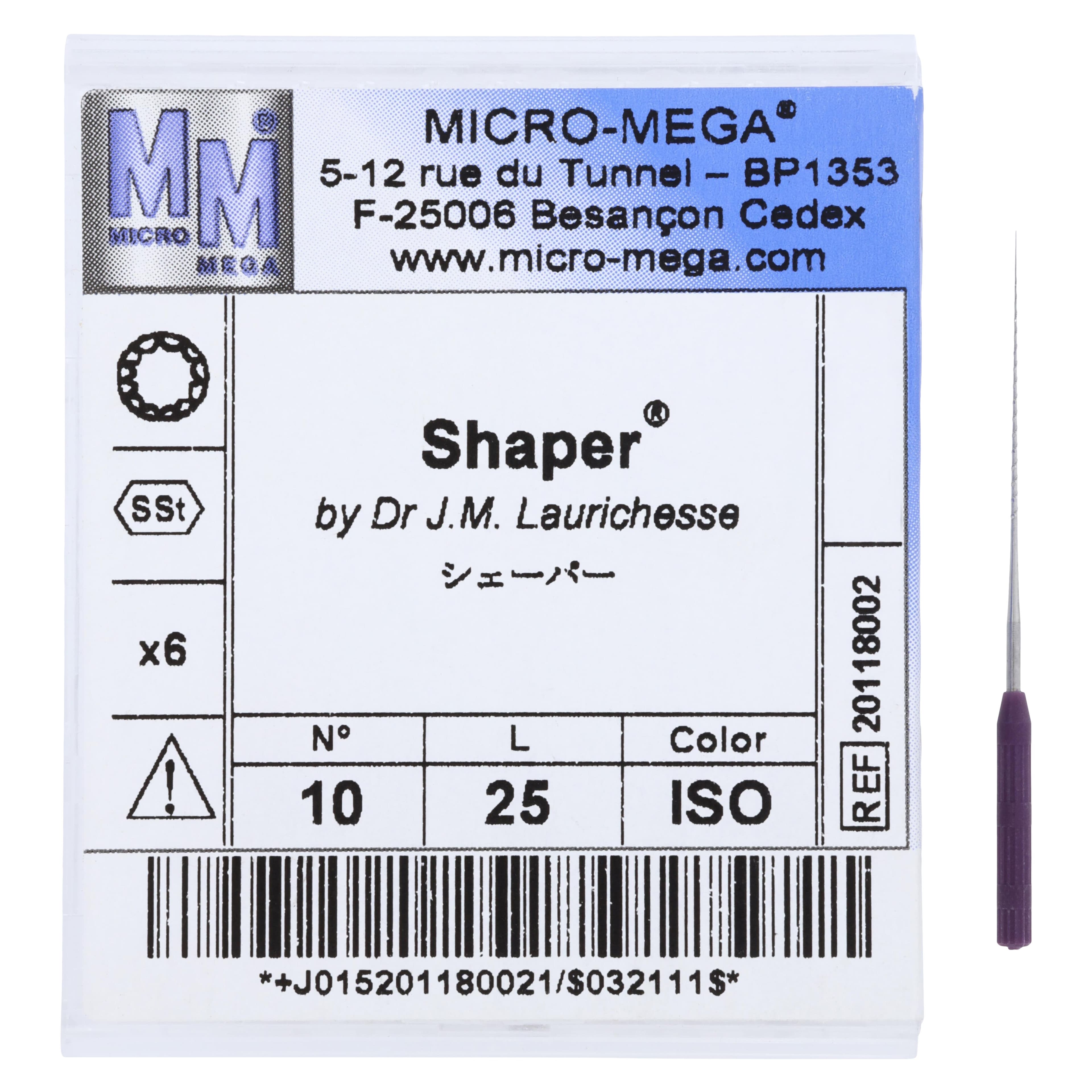 Medidenta Shaper-Sonic 25mm Rotary File, Size 10, Purple, Stainless Steel, 6/Pk thumbnail 5