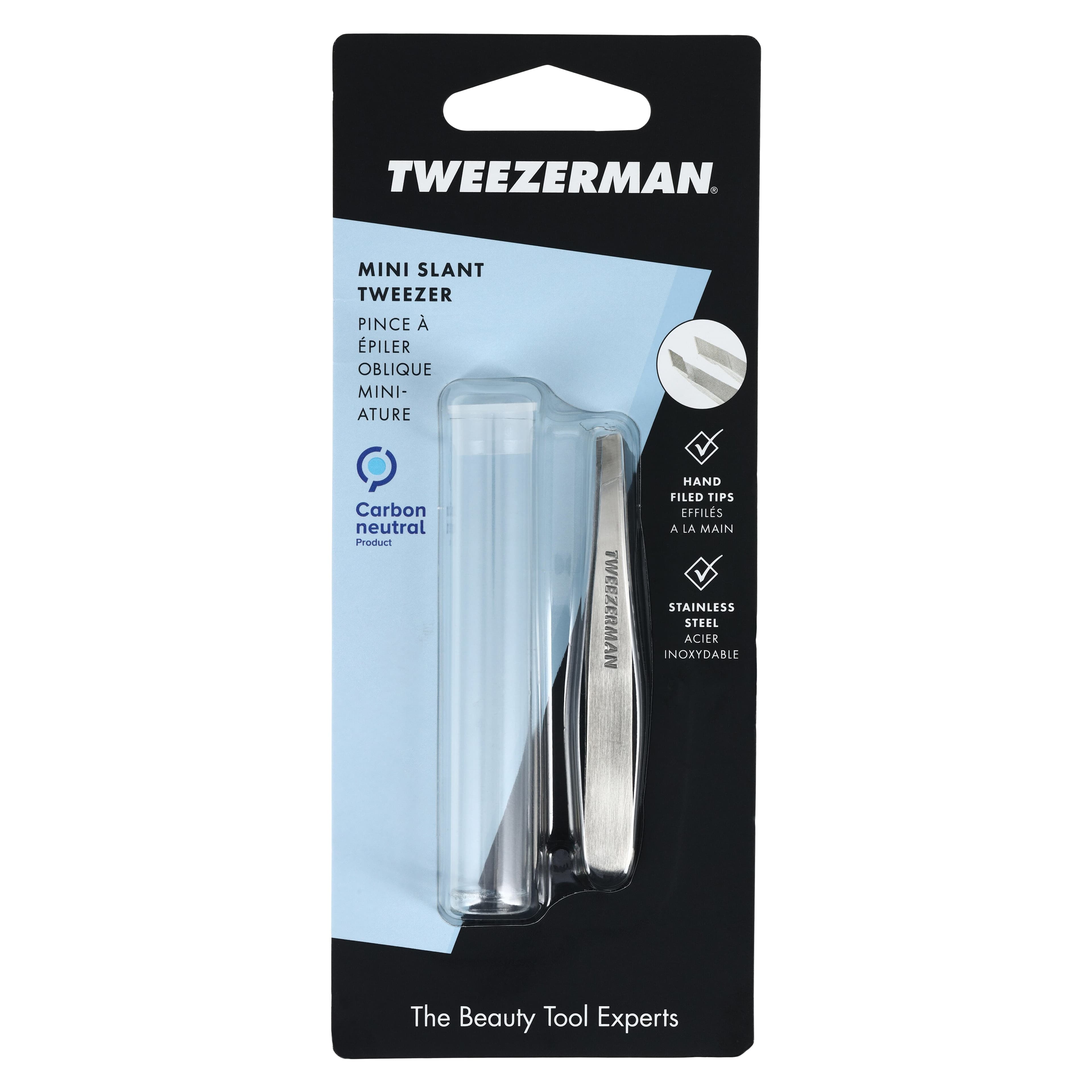 Tweezerette Slant Stainless Steel Tweezer - Tweezerette Slant S/Steel - Image 1