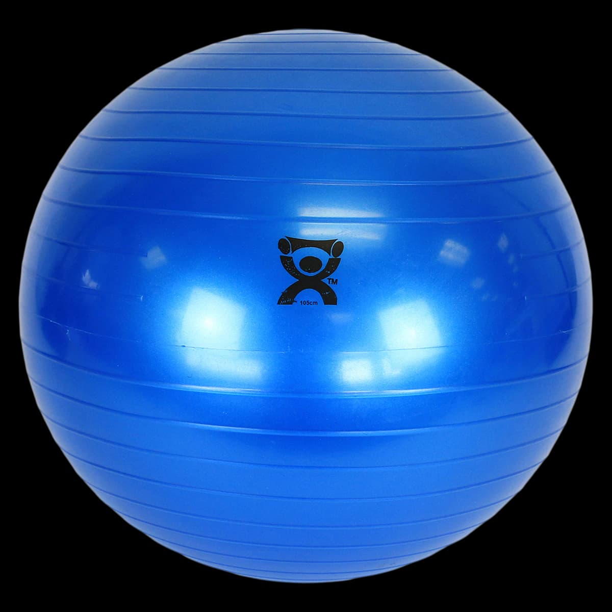 CanDo Inflatable Exercise Ball, 42" Diameter, Blue - Inflatable Ball Molded - Image 1