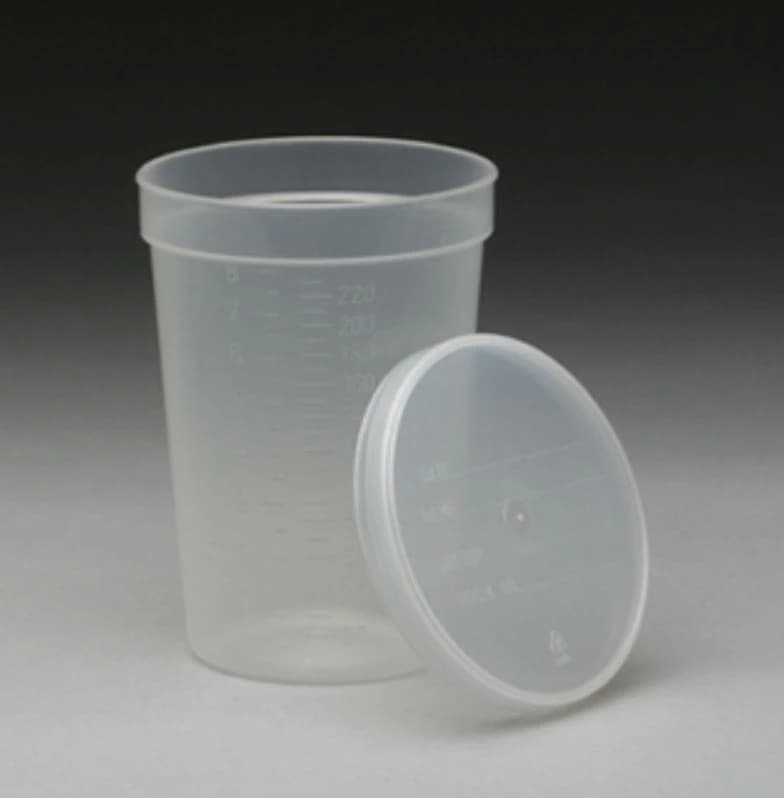 Gent-L-Kare Specimen Container, 8 oz, Sterile, with Snap Lid, Translucent, 100/Case - Container Spec w/Snap Lid 8oz - Image 1