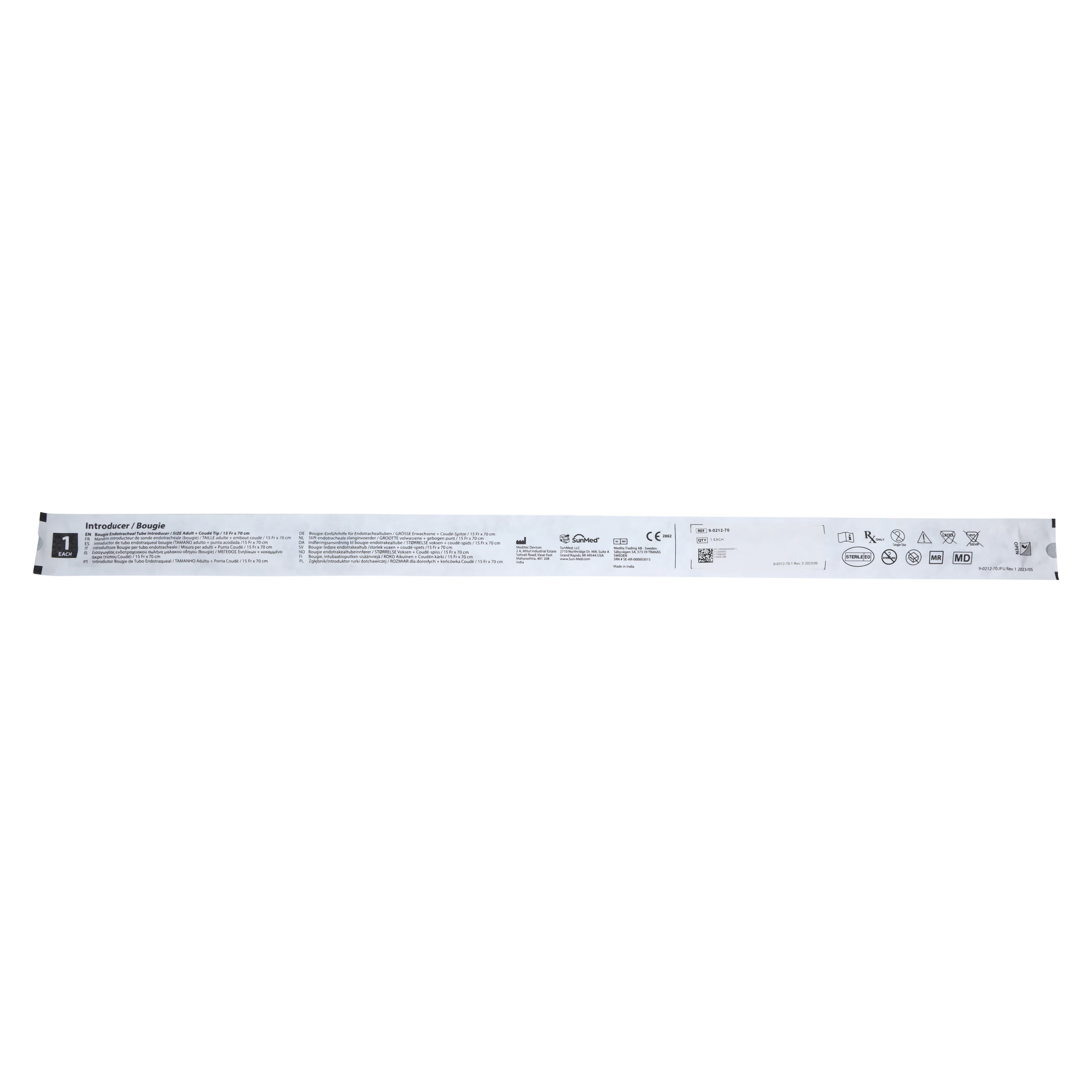 SunMed E-T Introducer with Coude Tip, 15Fr, 70cm thumbnail 2