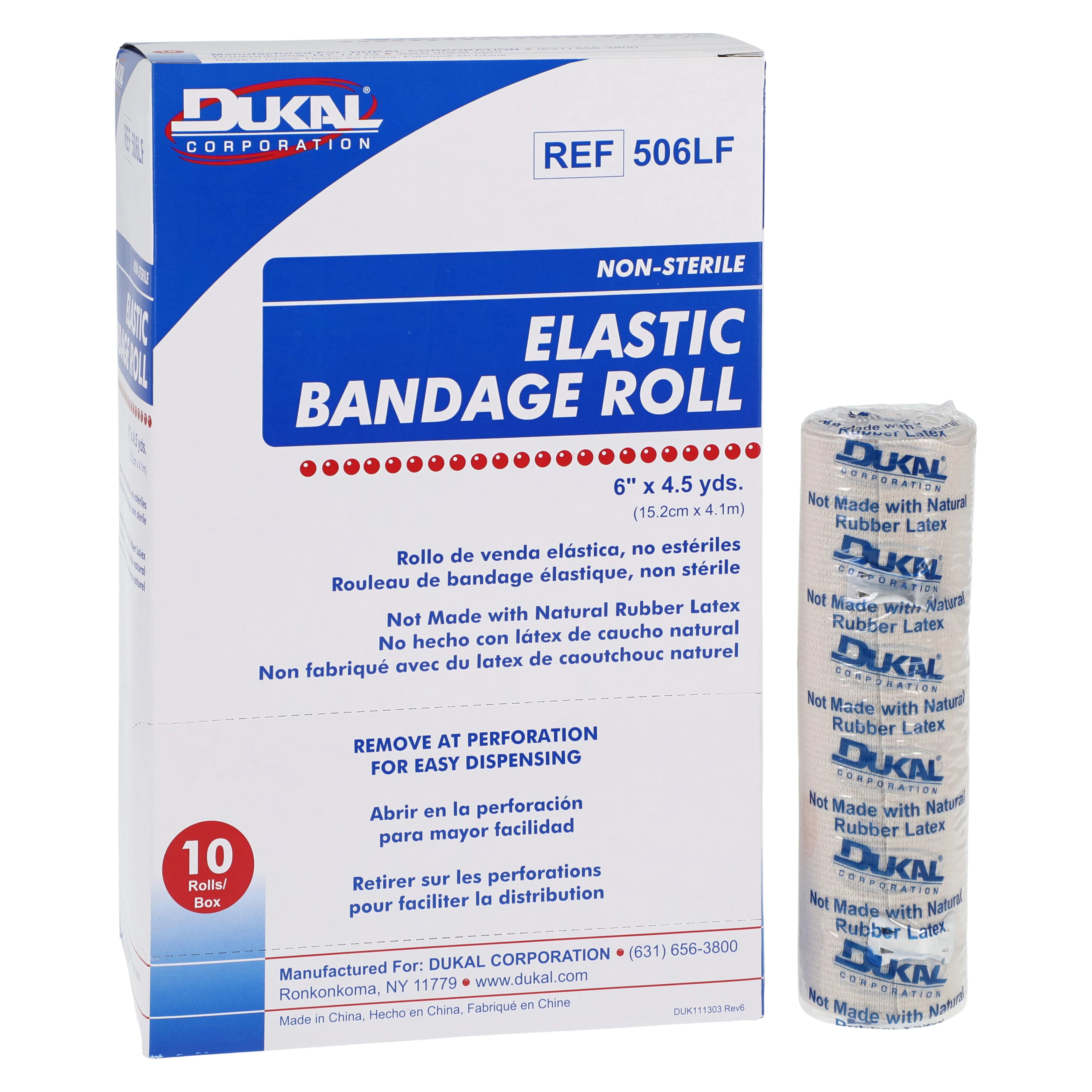 Dukal Stretch Bandage Elastic, 6" x 4.5 yd, Tan, Non-Sterile, 10/Box thumbnail 2