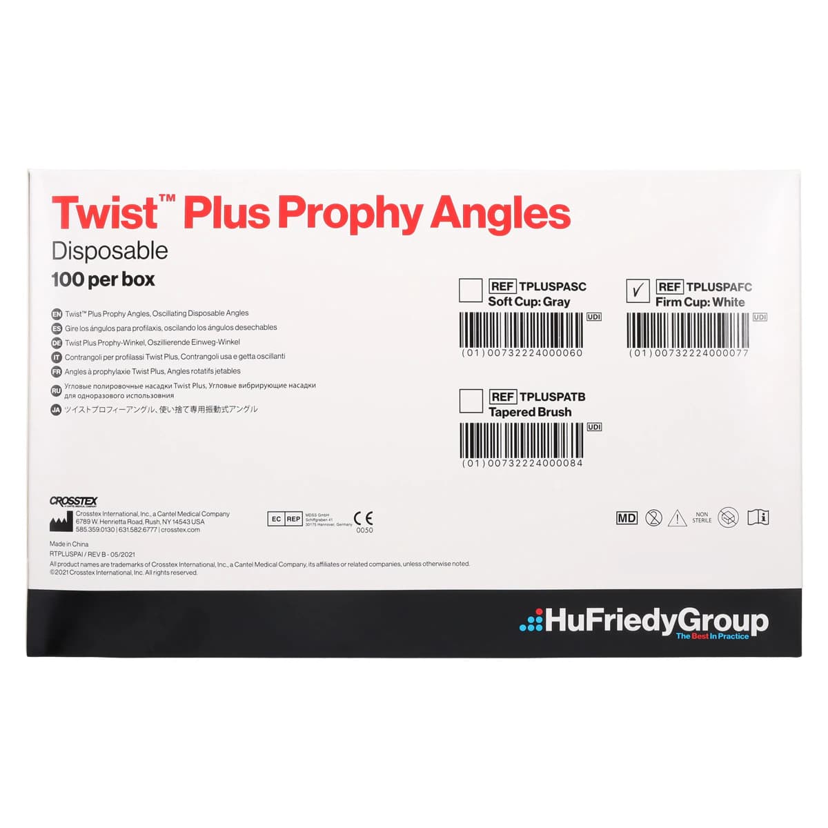 Crosstex Twist Plus Oscillating Disposable Prophy Angle, Firm Cup, White, Latex-Free, 100/Box, TPLUSPAFC thumbnail 5