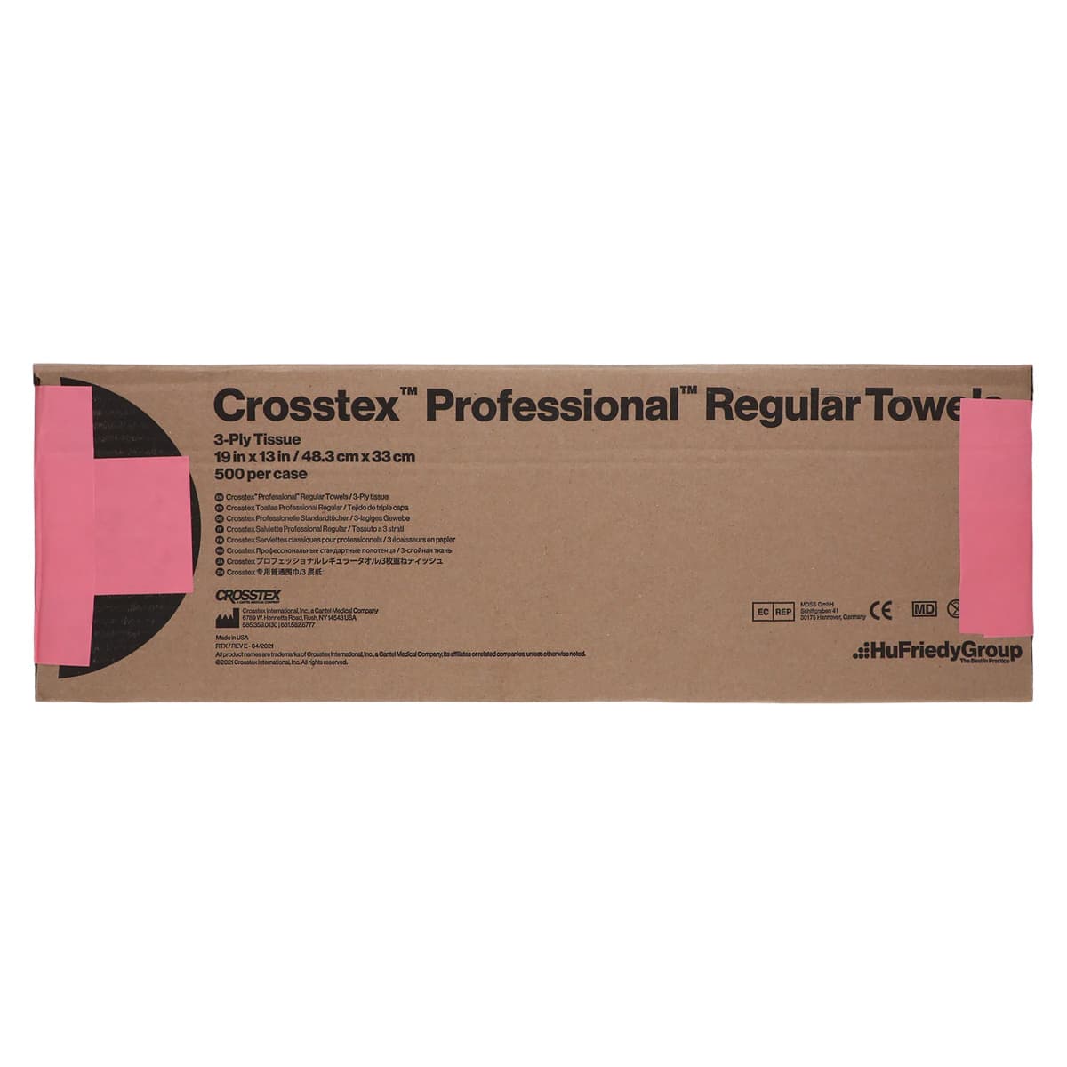 Crosstex Professional Regular 3-Ply Paper Patient Bibs, Dusty Rose, 13" x 19", 500/Case, WTXDR thumbnail 3