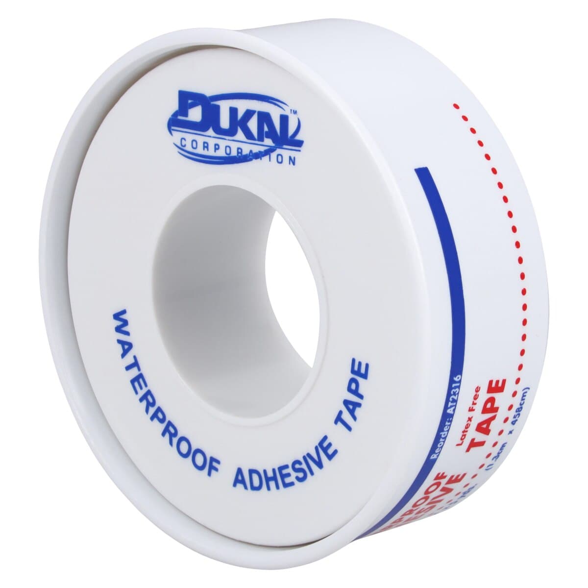 Dukal Waterproof Adhesive Dressing Tape, Cloth, 0.5" x 5 yd, White, Non-Sterile, 24/Box thumbnail 2