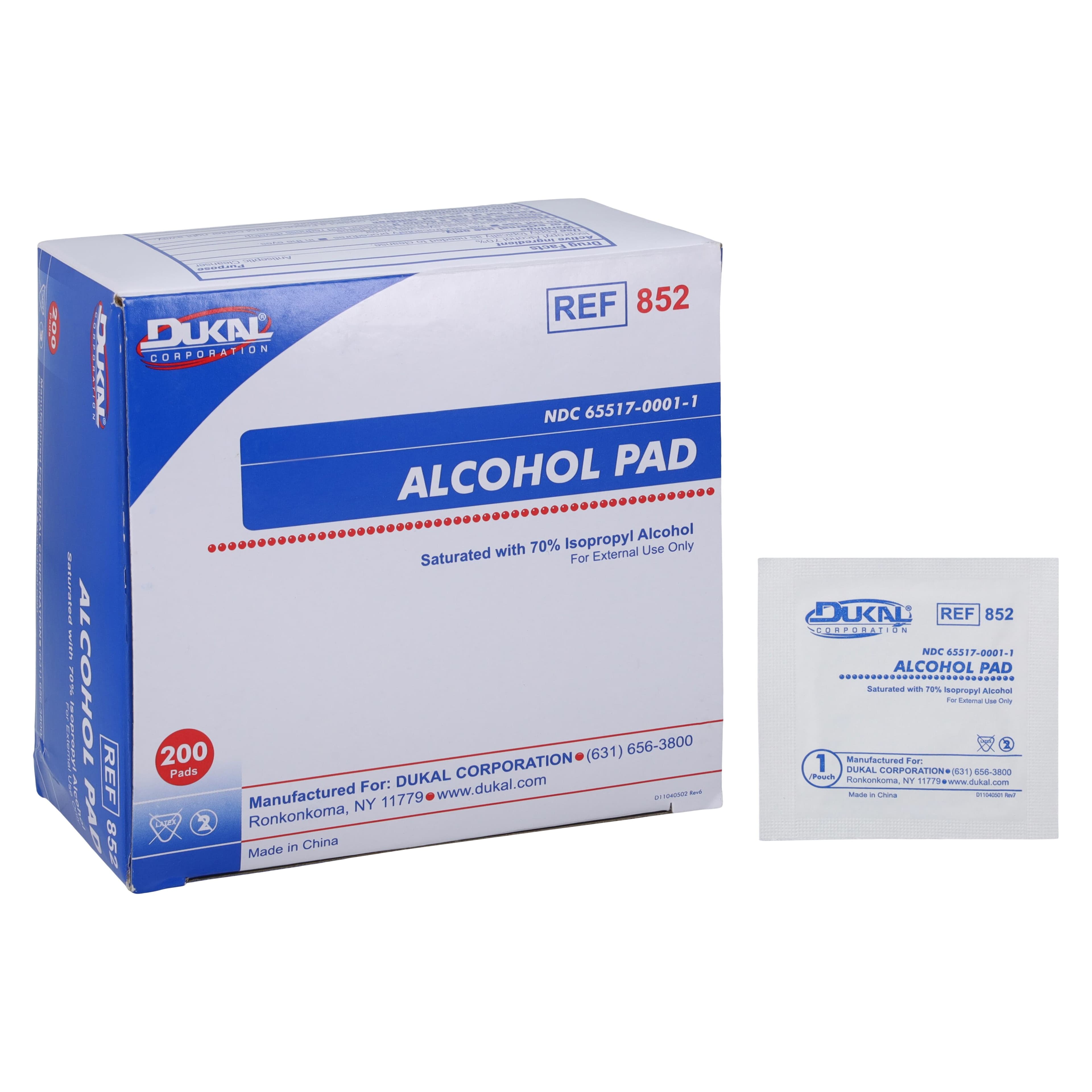 Dukal Alcohol Prep Pad, 70% Isopropyl Alcohol, Non-Sterile, 2-Ply, 1x1", White thumbnail 5