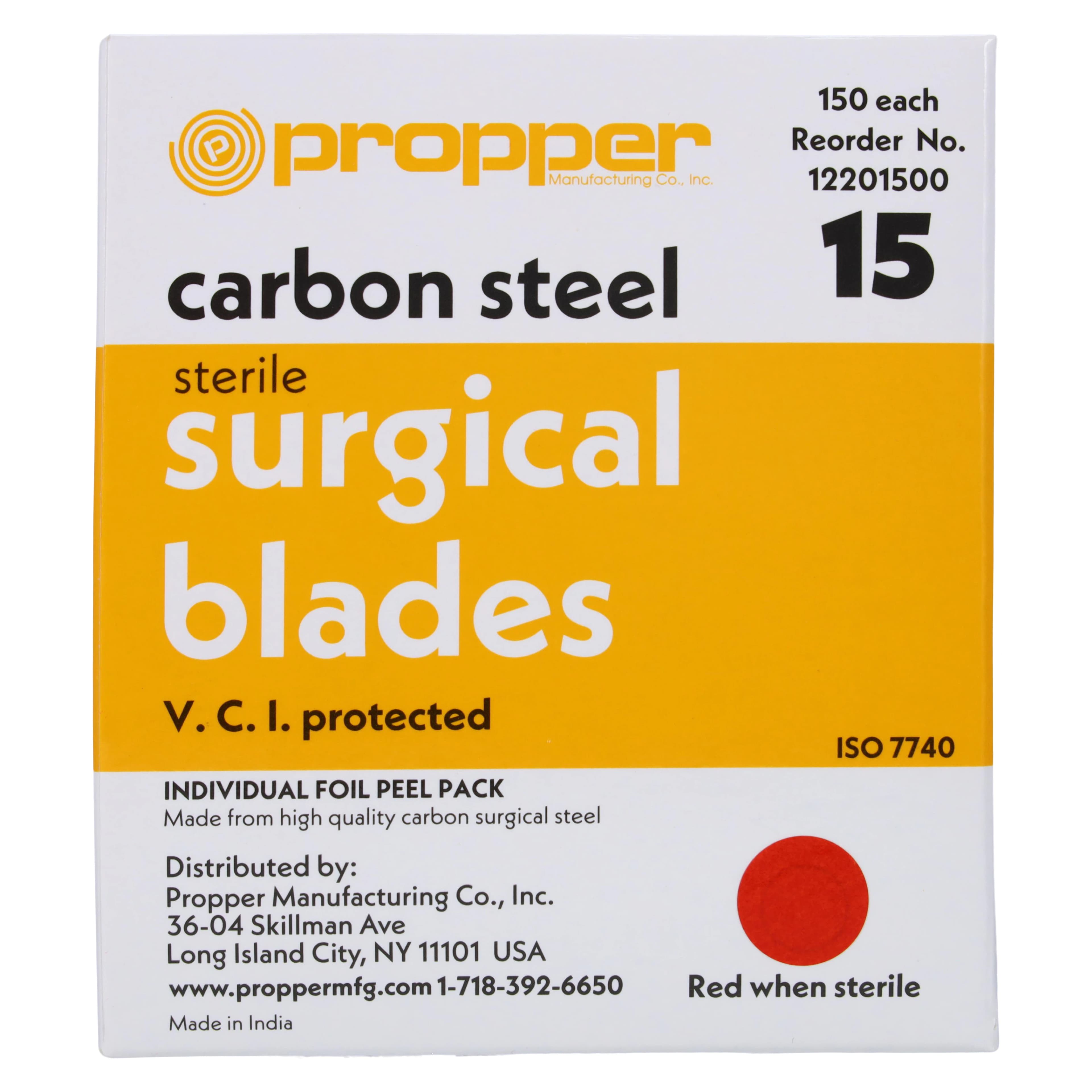 Propper Sterile Carbon Steel Surgical Blades, #15, Box of 150 thumbnail 5