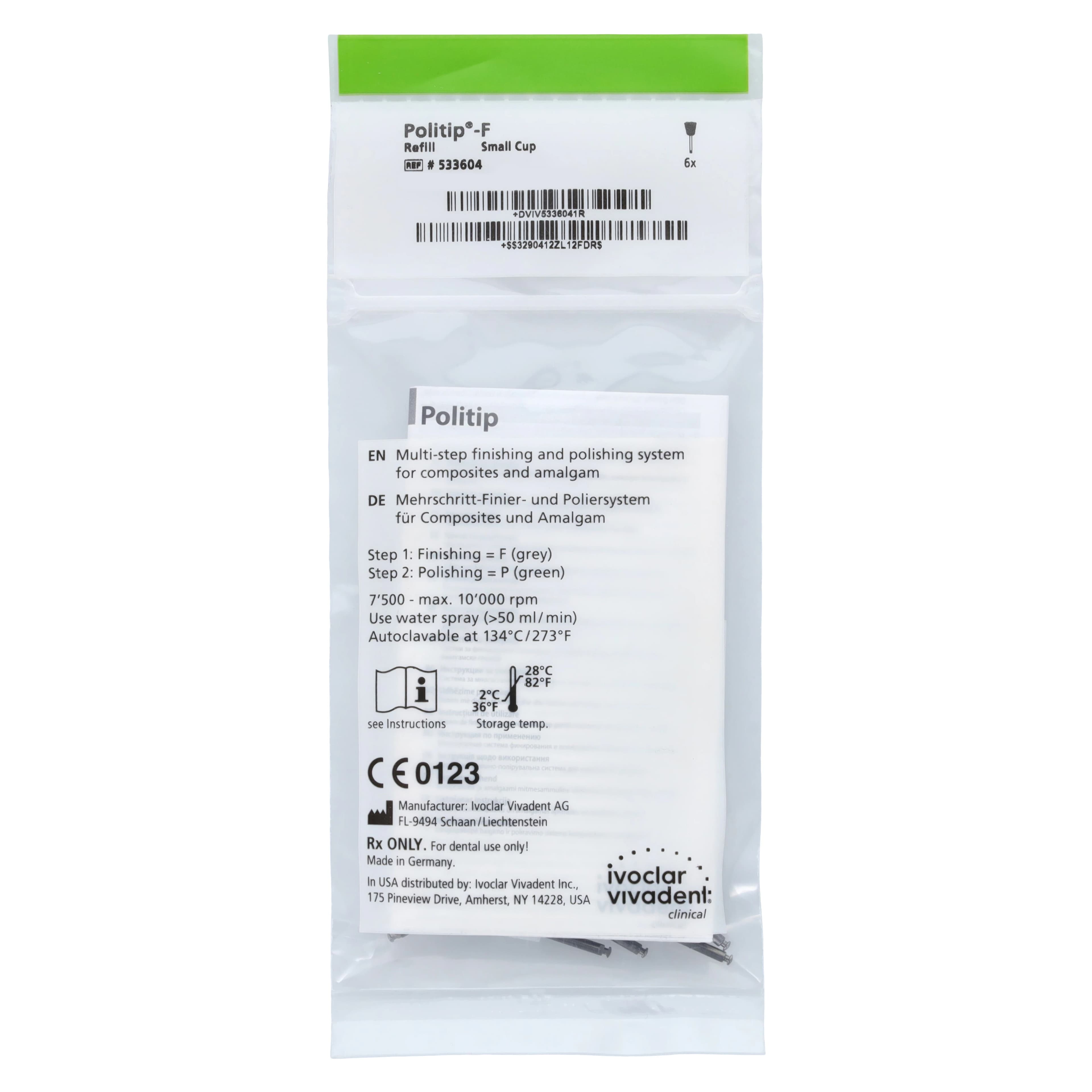 Ivoclar Vivadent Politip-F Finishers, Small Cup (D), Gray, 6/Pack, #533604 thumbnail 2