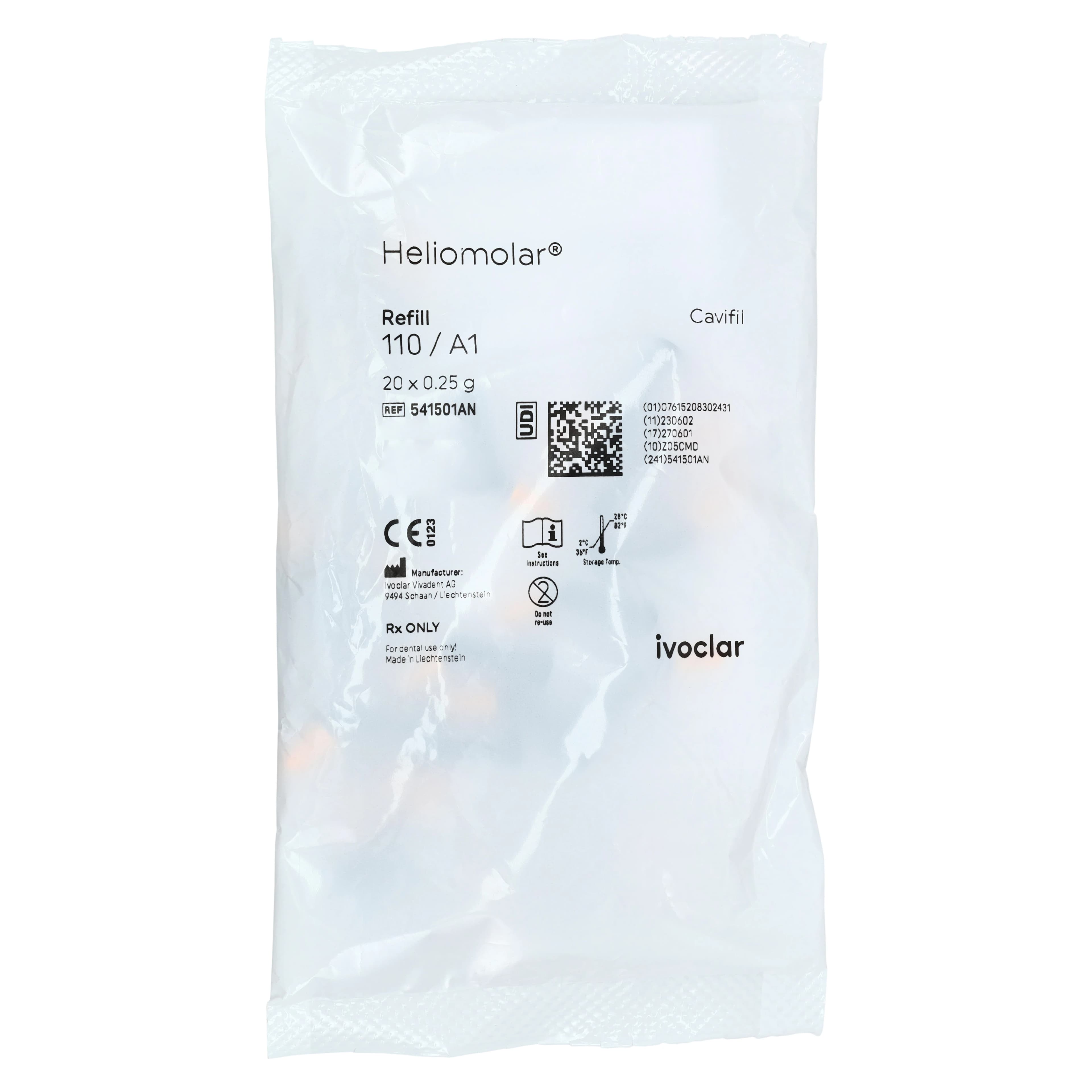 Heliomolar Light-Cured Universal Microfilled Composite, Cavifil Refill, Shade 110/A1, 0.25 g, 20/Pkg, 541501AN thumbnail 2
