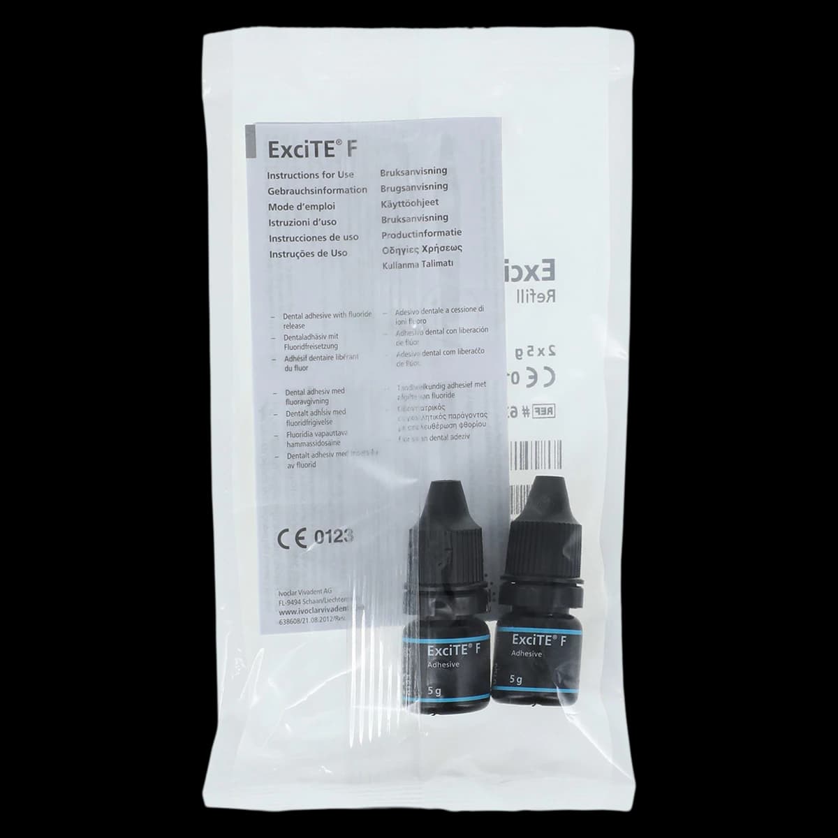 Ivoclar Vivadent ExciTE F Light-Curing Total Etch Adhesive Refill, 5 g Bottle, 2/Pkg, #630376 - ExciTE F Total Etch Adhesive - Image 1