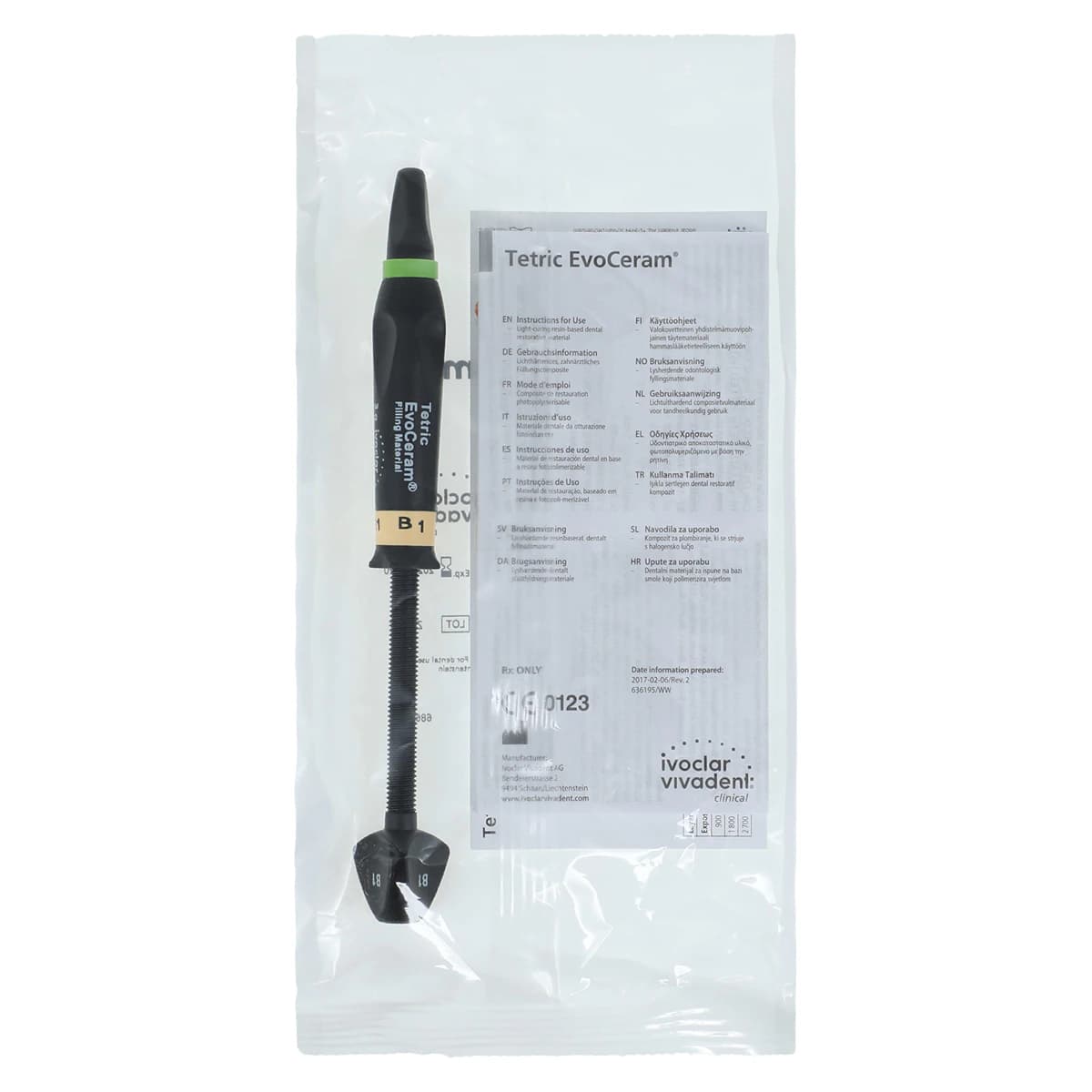 Tetric EvoCeram Nanohybrid Composite Refill Syringe, Shade B1, 3g, 637547WW thumbnail 2