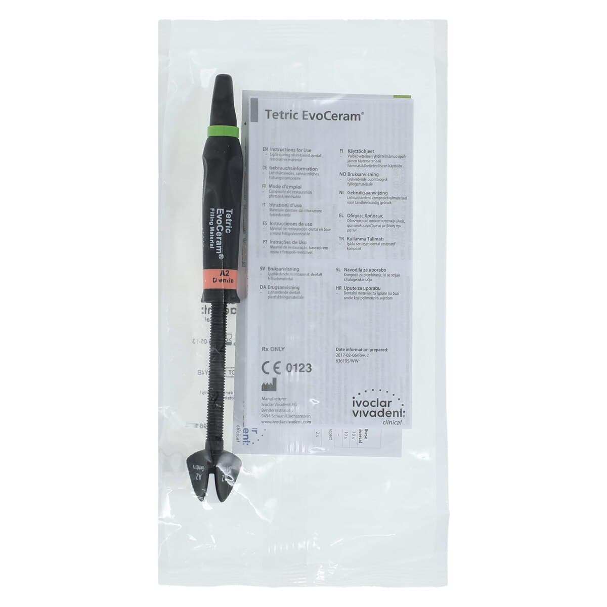 Tetric EvoCeram Nanohybrid Composite Refill Syringe, A2 Dentin, 3g, 637549WW thumbnail 2