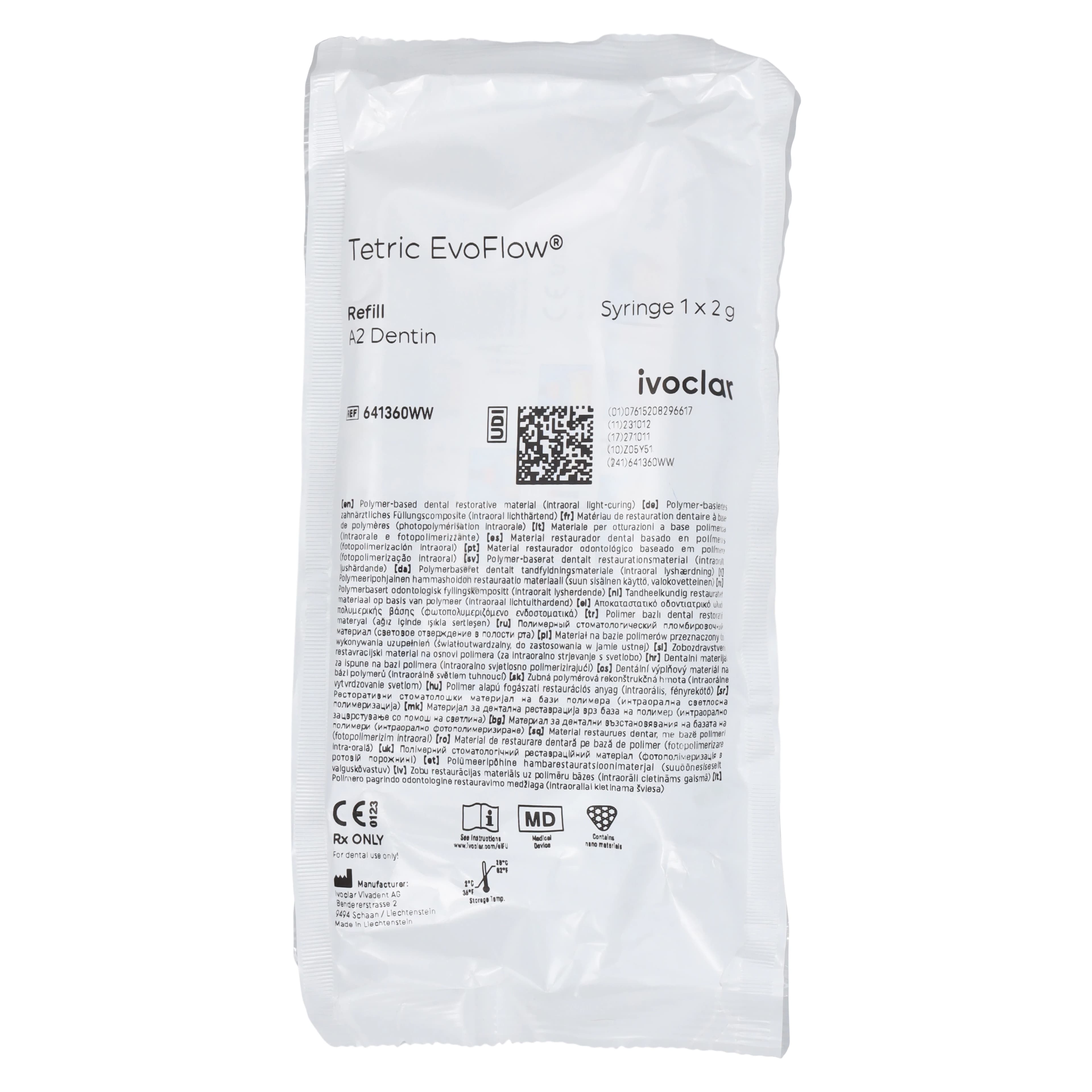 Tetric EvoFlow Flowable Composite Syringe Refill, A2 Dentin, 2 g, 1/Pk, 641360WW thumbnail 5