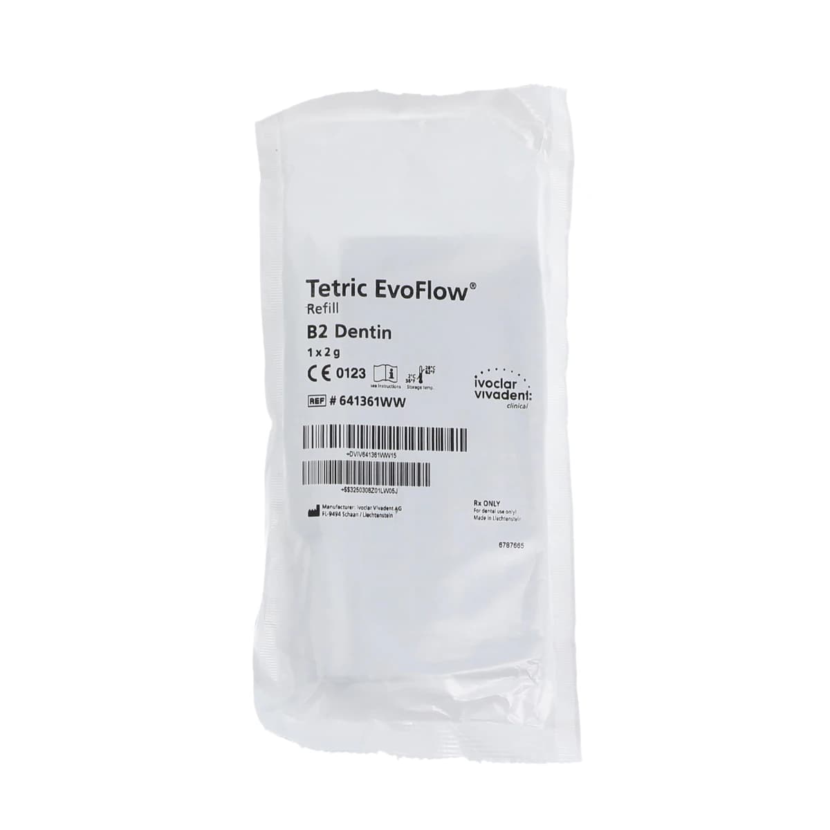 Tetric EvoFlow Nano-Optimized Flowable Composite, Light-Cure, Syringe Refill, 2 g, Shade B2 Dentin, 1/Pk, 641361WW - Tetric EvoFlow Nano-Optimized Composite, Light-Cure, Syringe Refill, 2 g, B2 Dentin, 1/Pk, 641361WW - Image 1