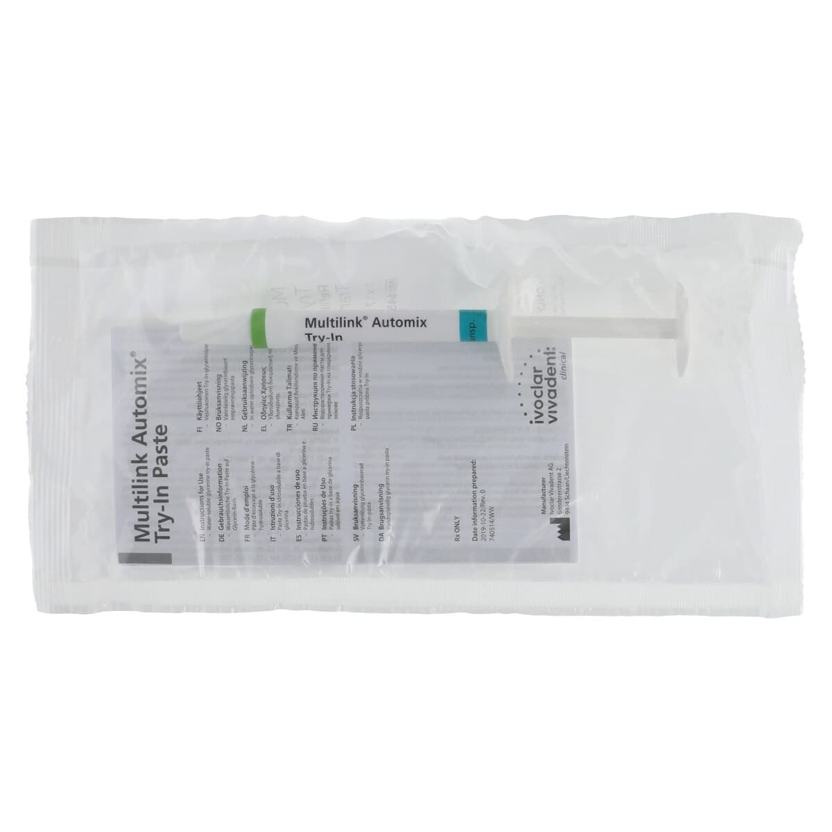 Multilink Automix NG Try-In Paste Syringe, Transparent, 1.7 g, Refill, 645956WW thumbnail 2