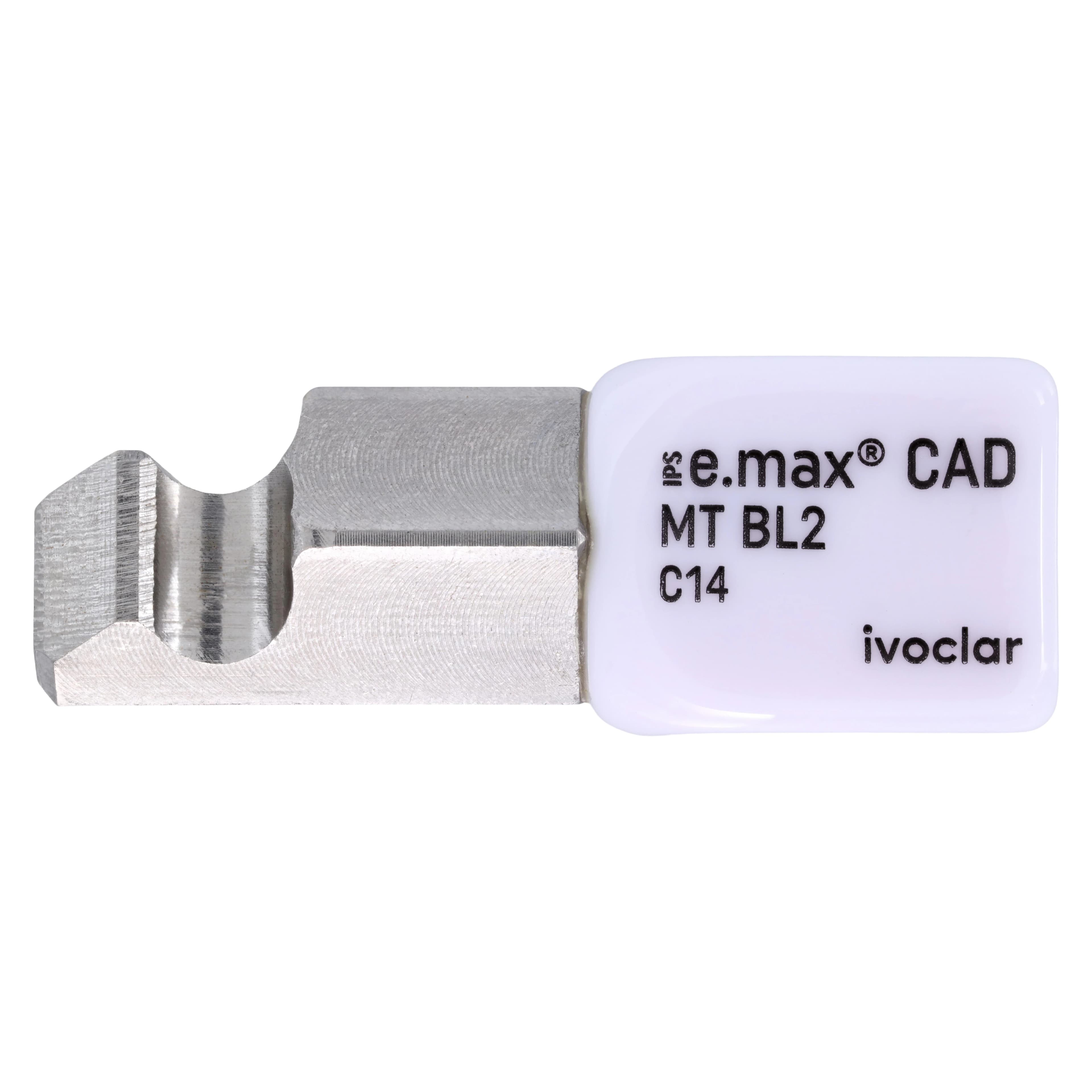 IPS e.max CAD PlanMill Blocks, Medium Translucency (MT), C14, Shade BL2, 5/Box - IPS e.max CAD Blocks PlanMill MT BL2 C14 (5) - Image 1