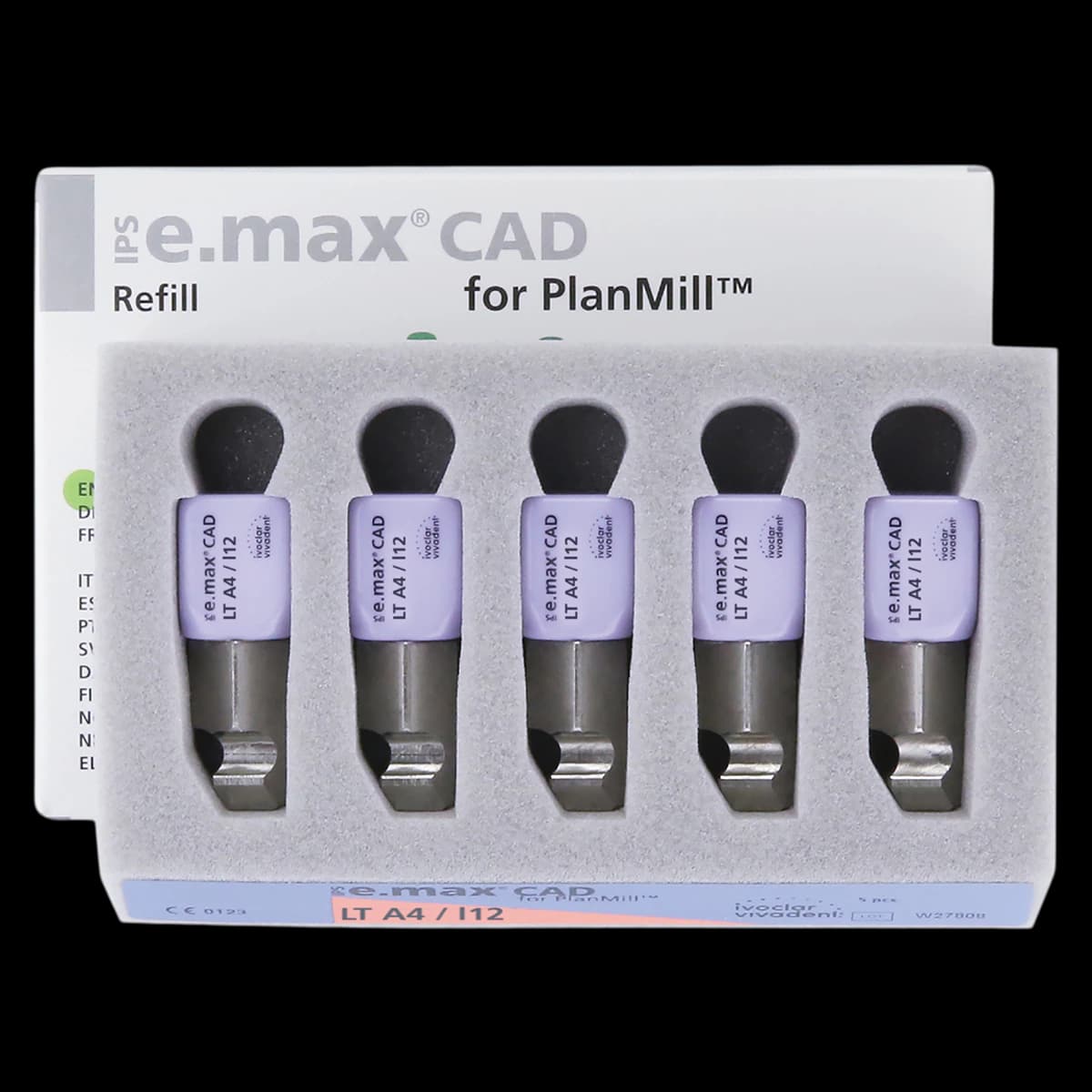 IPS e.max CAD PlanMill LT A4 I12 Milling Blocks, Low Translucency, Shade A4, 5/Box thumbnail 2