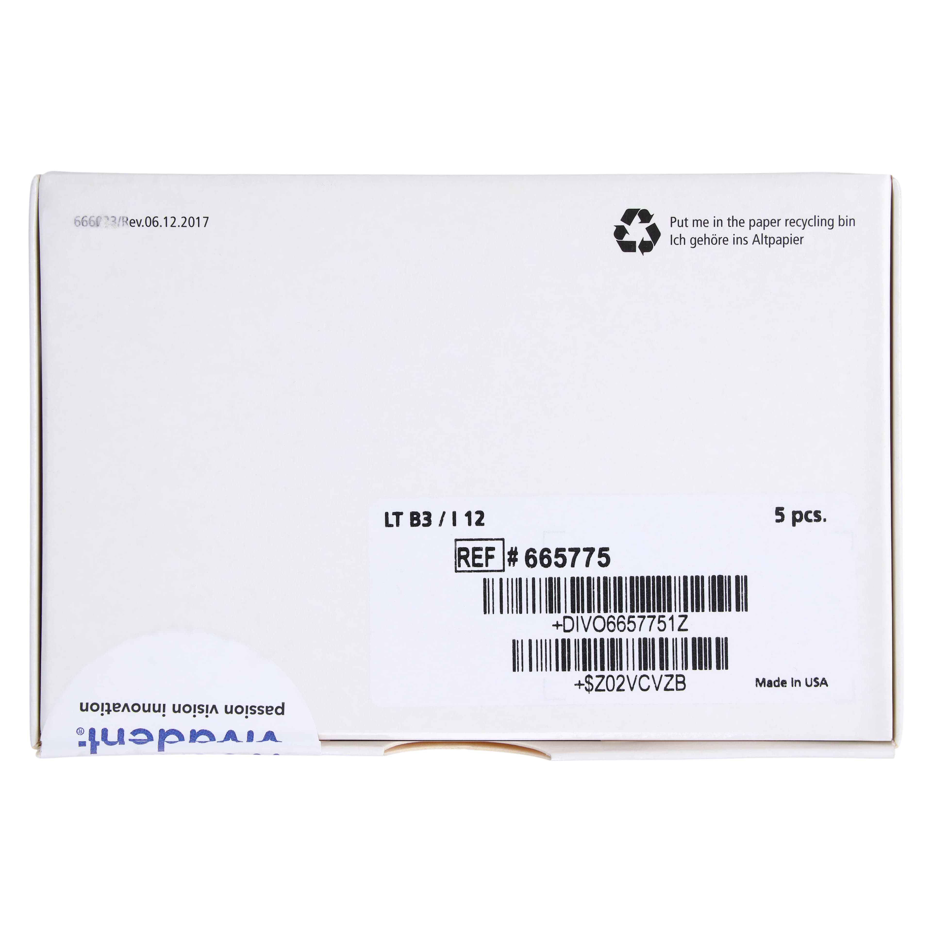 IPS e.max CAD PlanMill LT B3 I12 Lithium Disilicate Milling Blocks, Low Translucency, Shade B3, 5/Box thumbnail 6