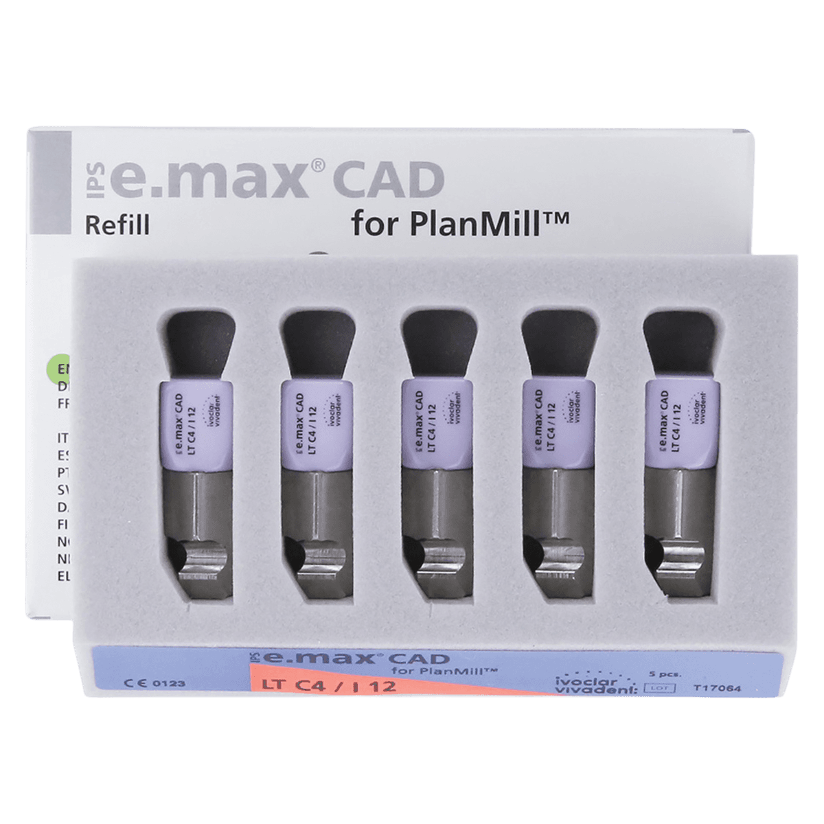 IPS e.max CAD PlanMill Blocks LT I12 Shade C4, Low Translucency, Lithium Disilicate, 5/Box thumbnail 2