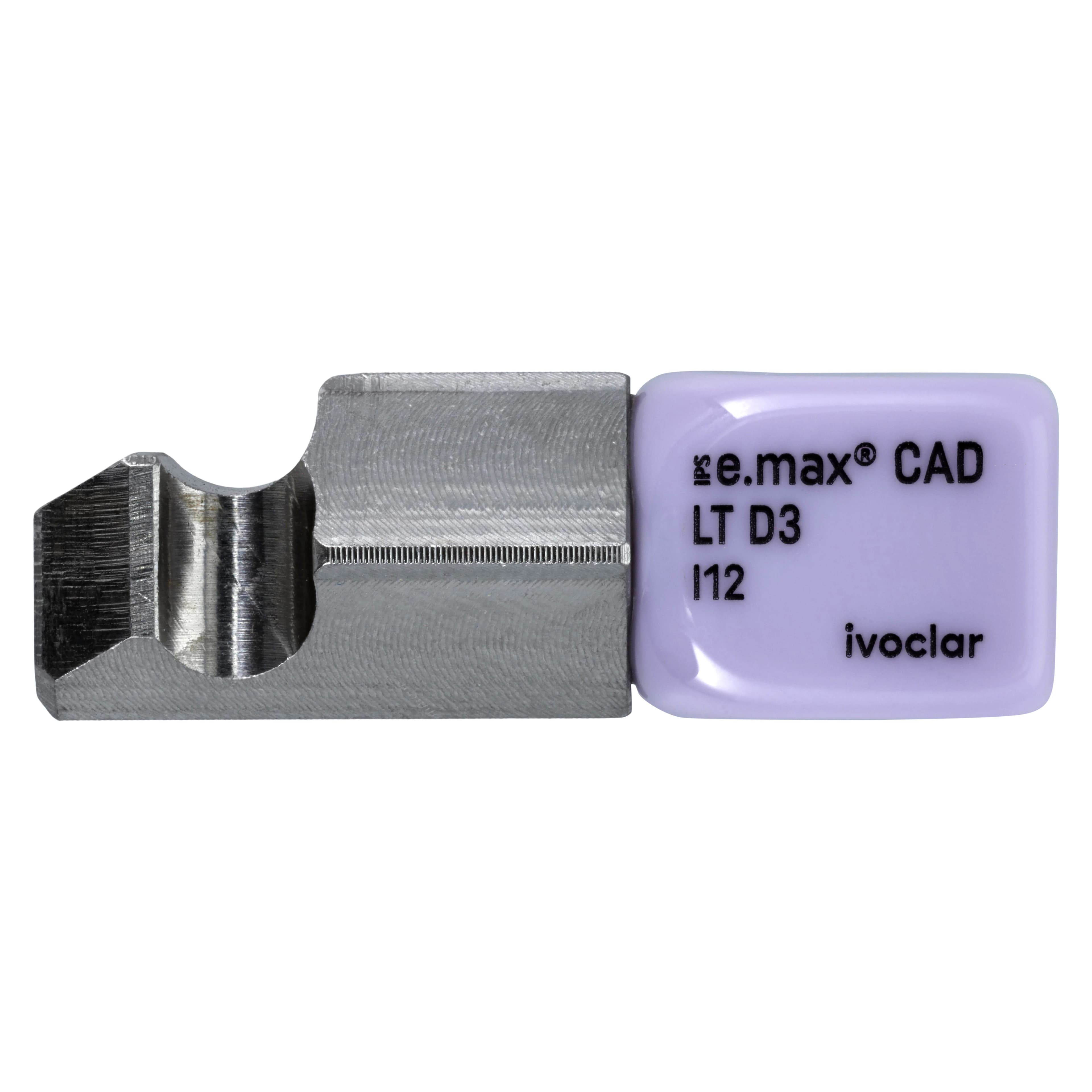 IPS e.max CAD PlanMill Blocks, Low Translucency (LT), Shade D3, Size I12, 5/Box - IPS e.max CAD Blocks PlanMill LT D3 I12 (5) - Image 1