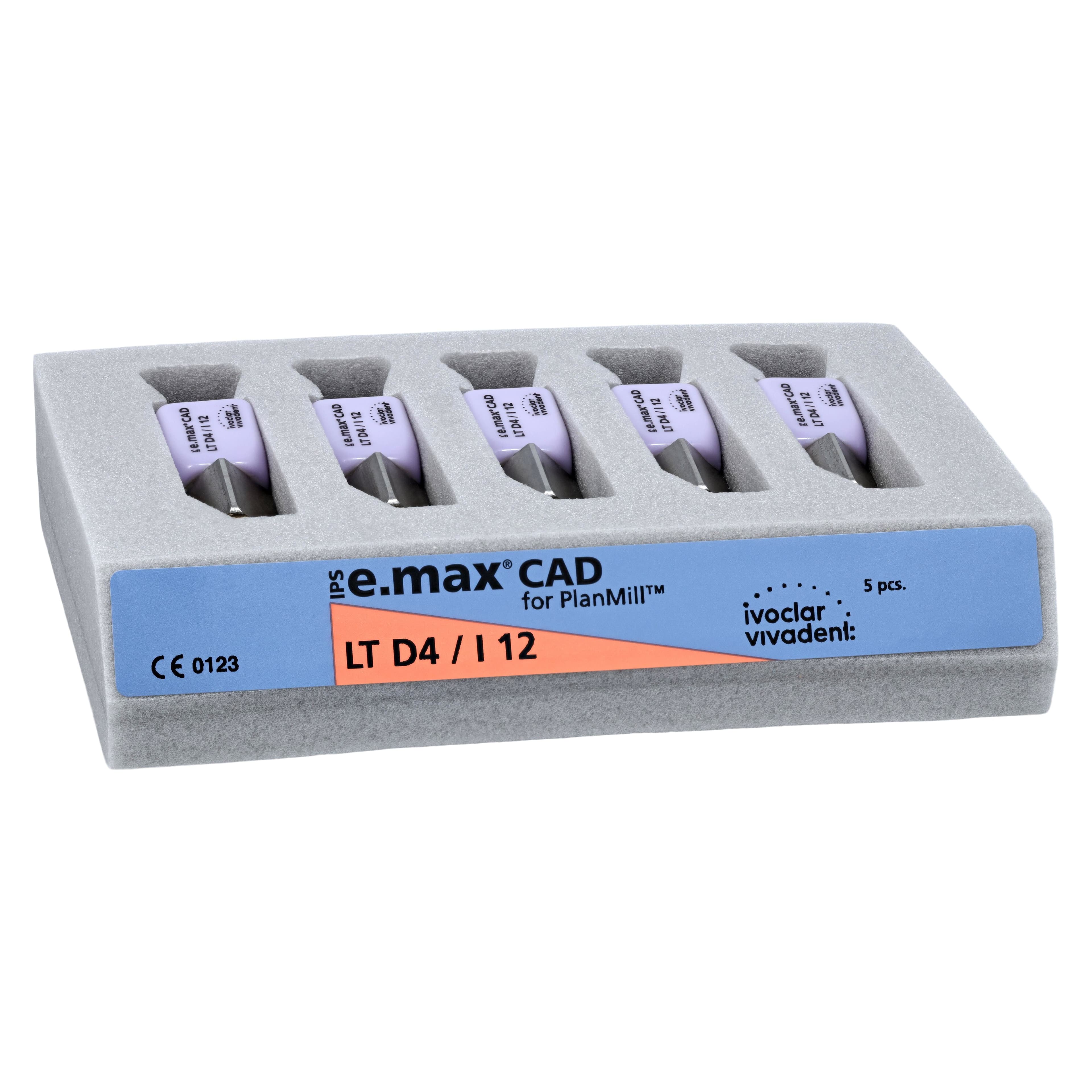 IPS e.max CAD PlanMill Blocks, Low Translucency, Shade D4, I12, 5/Box thumbnail 3